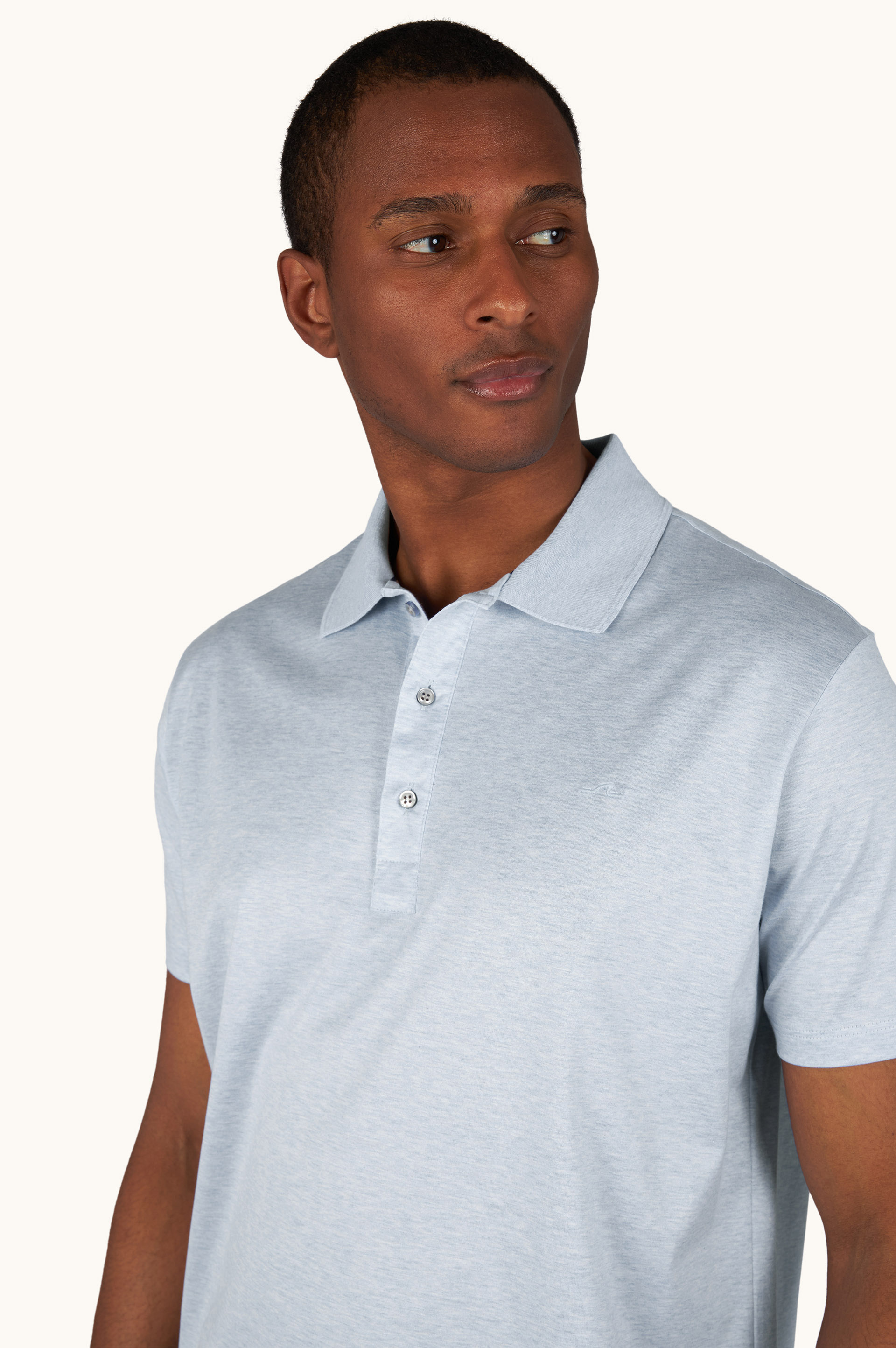 Polo en jersey de coton double merceris&eacute; avec broderie Shark Fin image number 4
