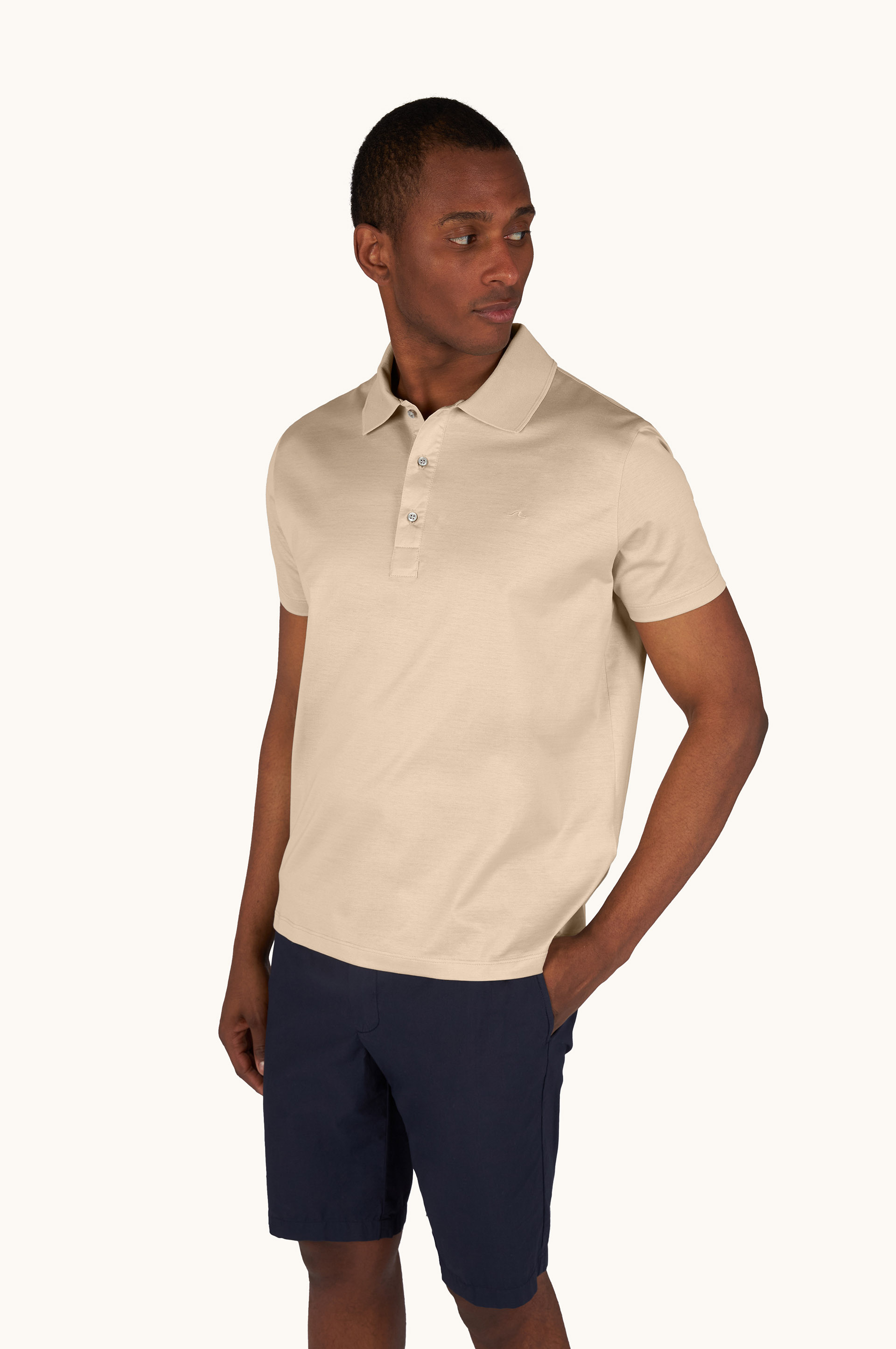 Polo in jersey di cotone Double Mercerised con ricamo Shark Fin image number 0