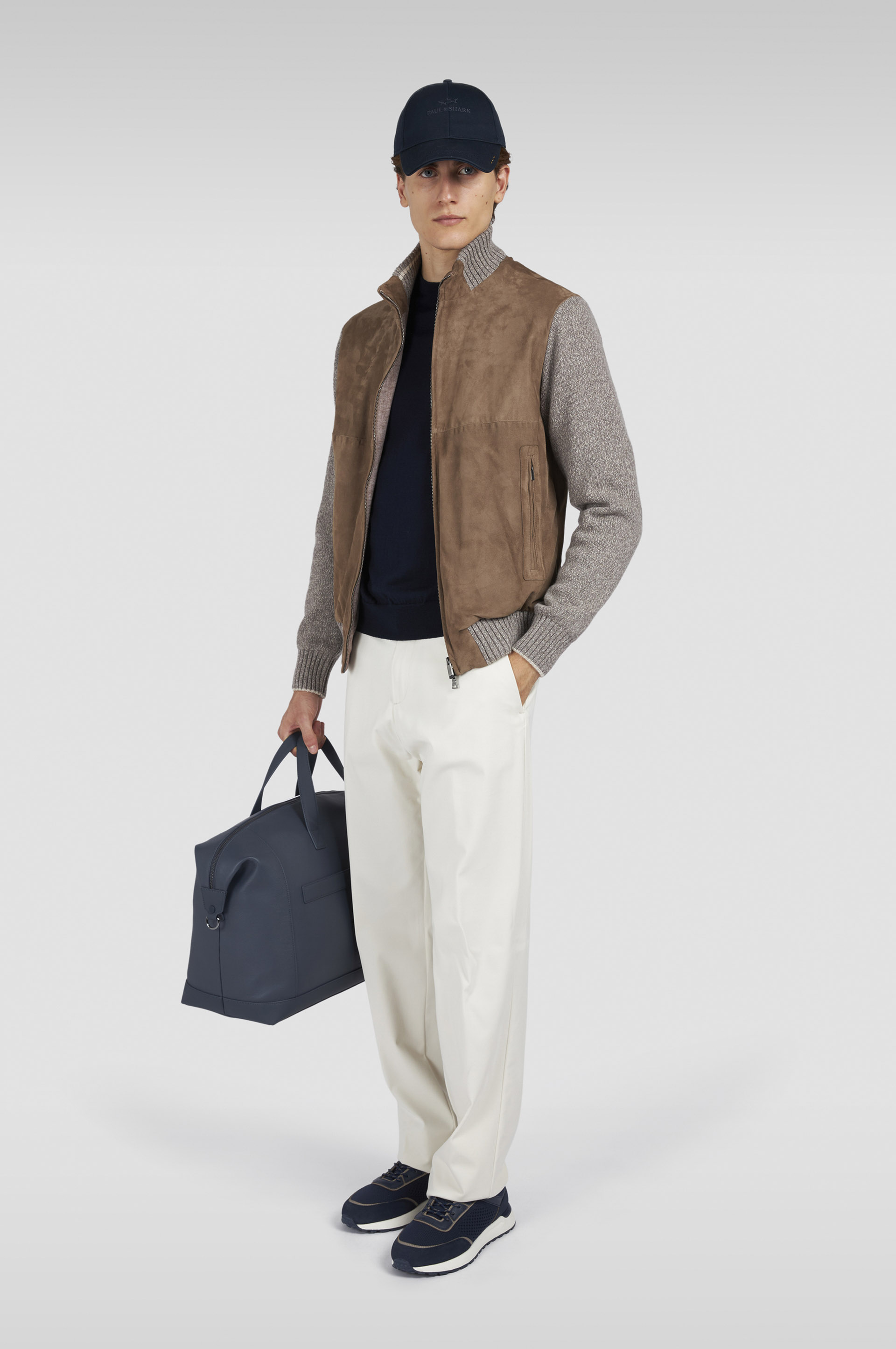 Soft Cool Touch wool crewneck sweater with Shark Fin embroidery image number 2