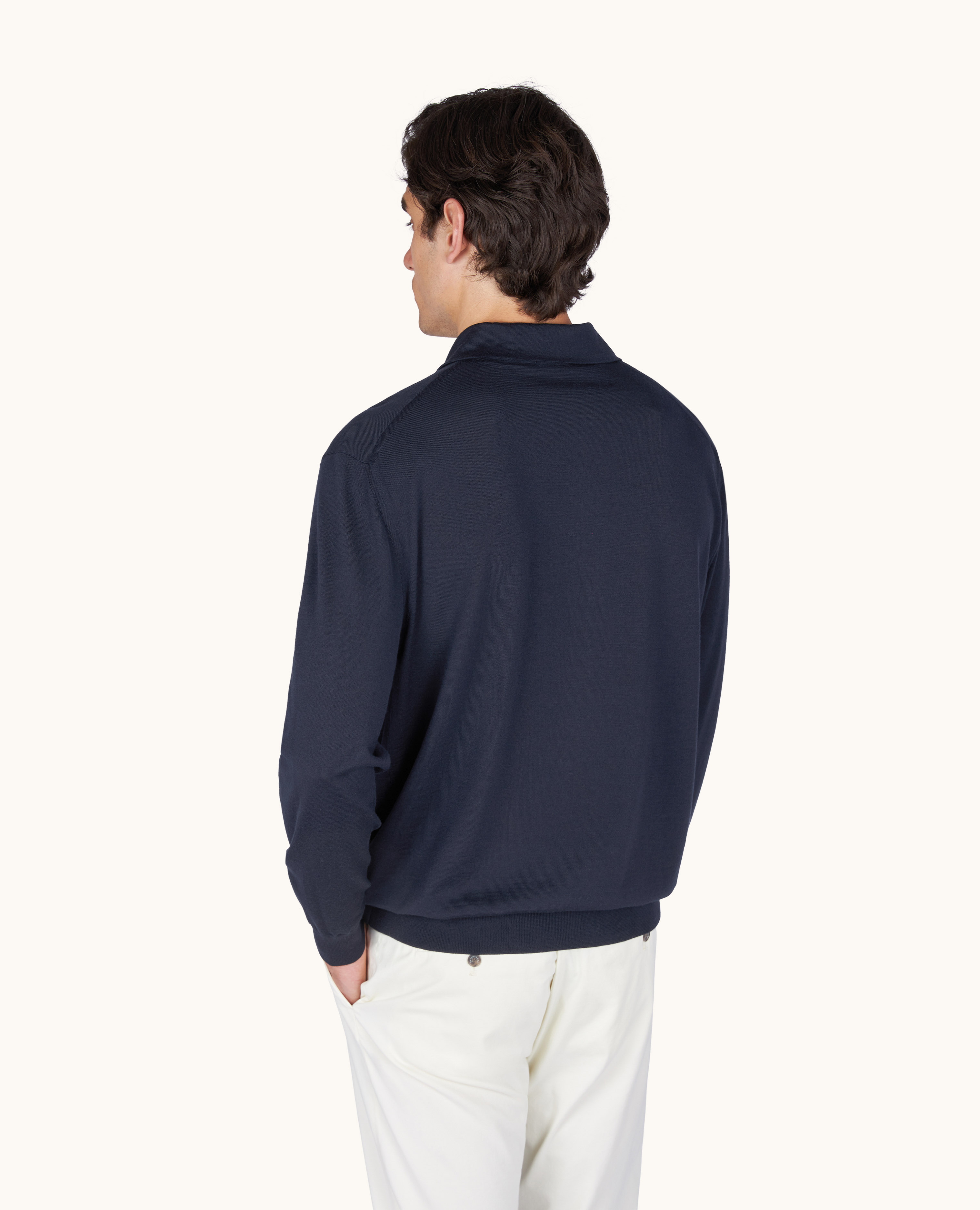 Polo Shirt in 140's Superfine Merino Wool image number 2