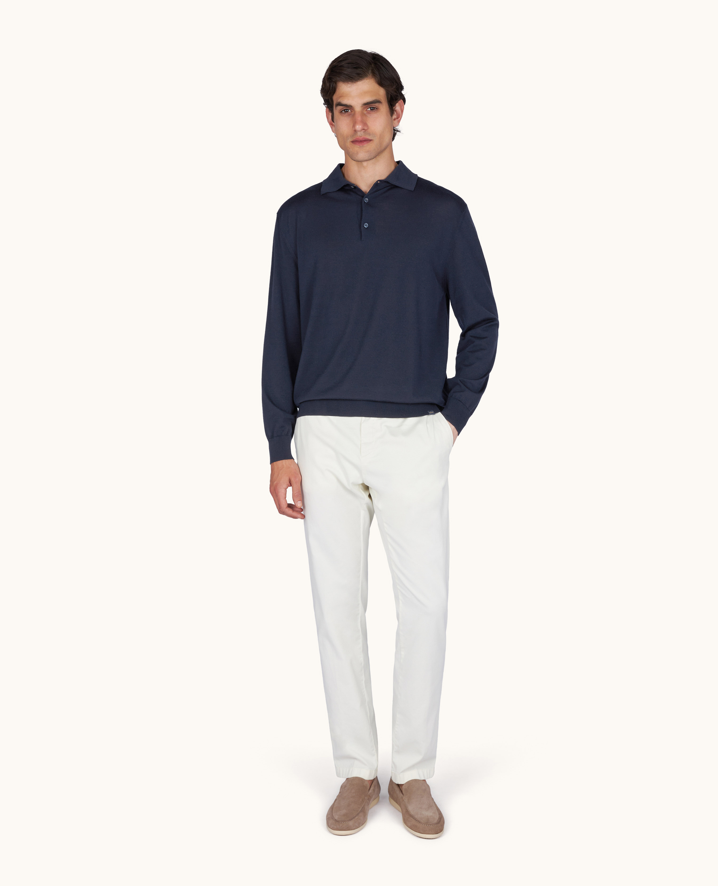 Polo Shirt in 140's Superfine Merino Wool image number 1