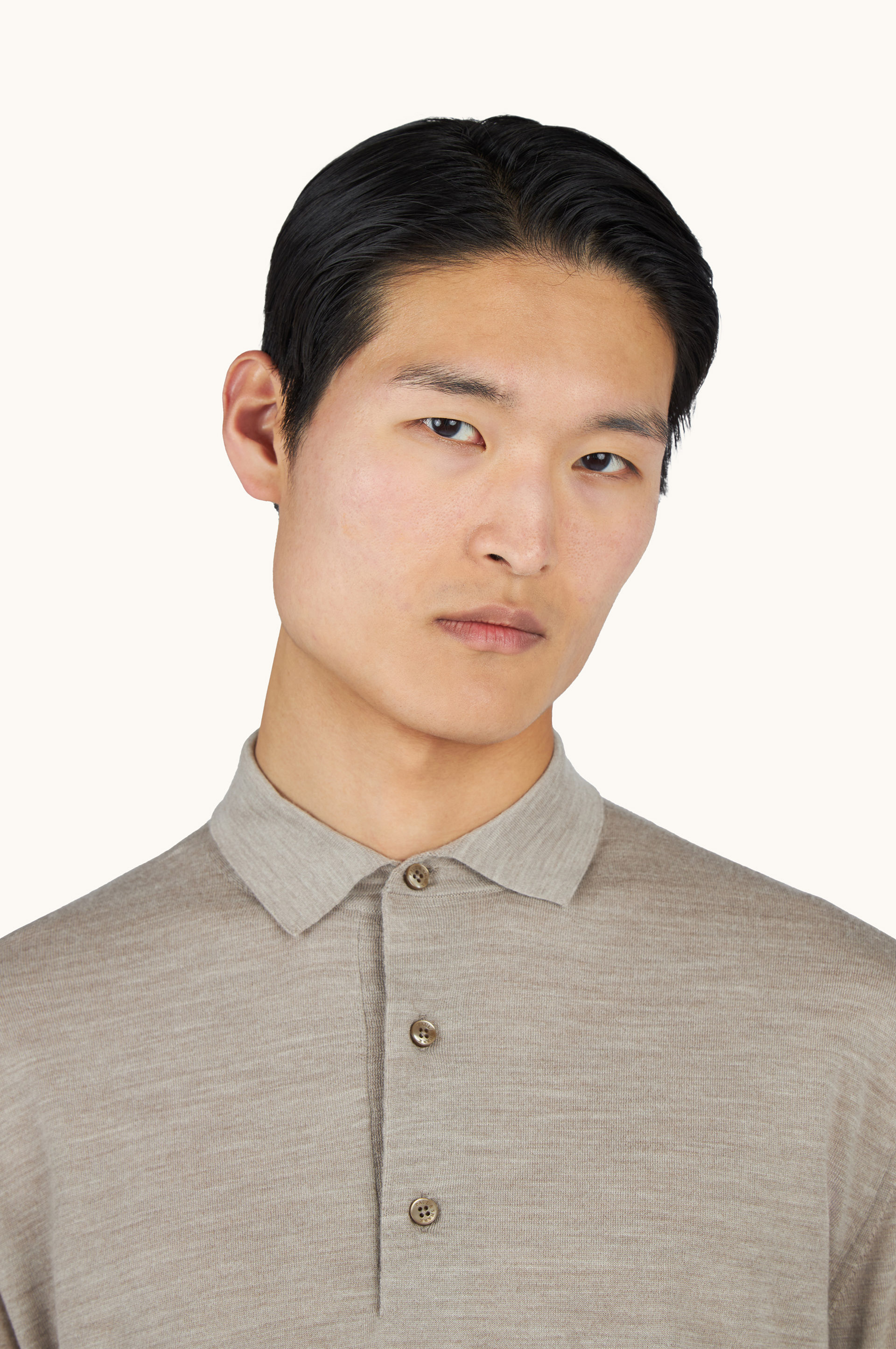 Polo Shirt in 140's Superfine Merino Wool image number 3