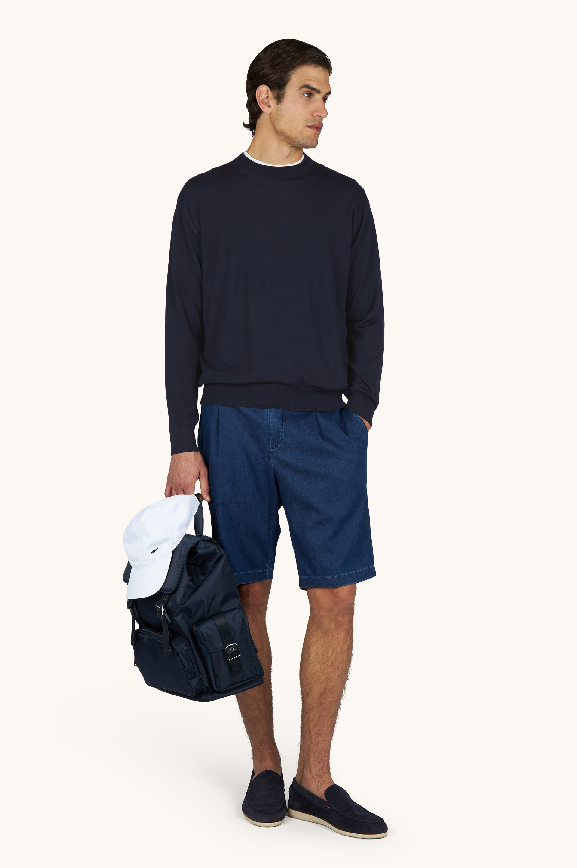 Pull col rond en laine Merino 140&rsquo;S superfine image number 2