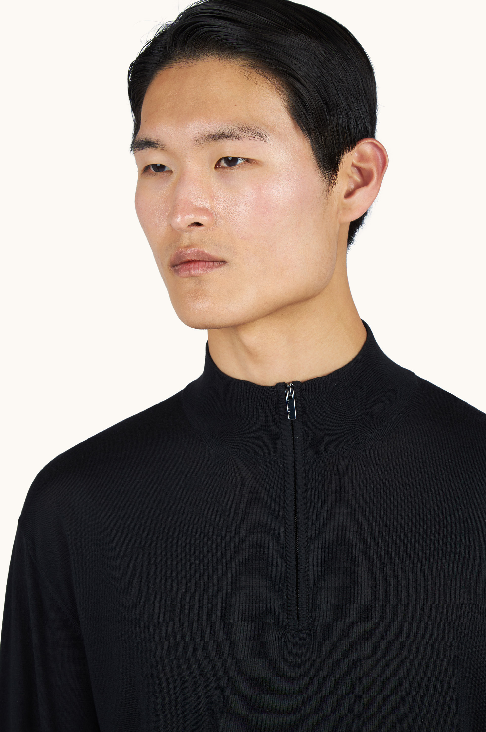 Halbzip‑Pullover aus superfiner 140&rsquo;S Merinowolle image number 3