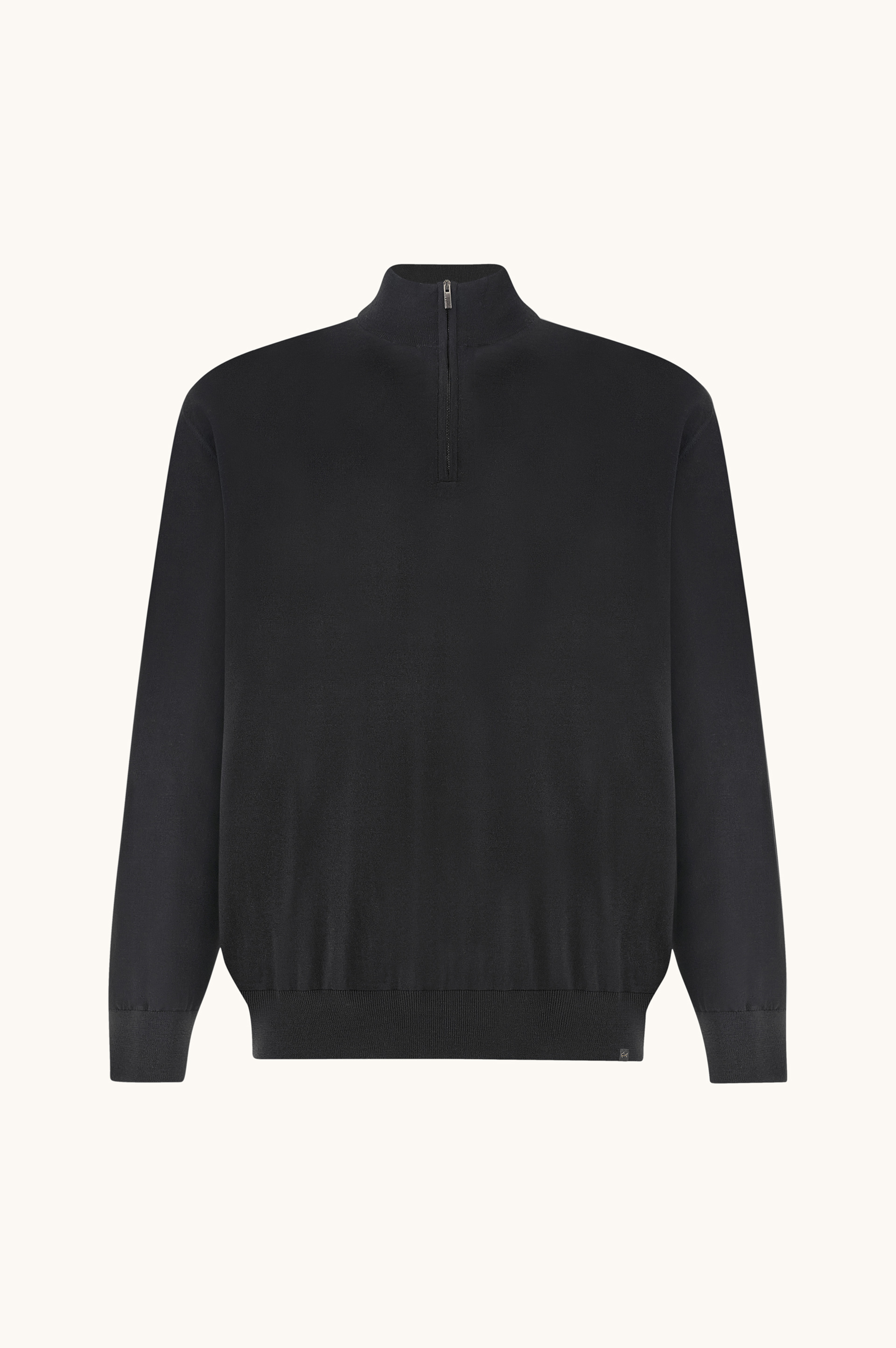 140&rsquo;S superfine Merino wool half‑zip sweater image number 1