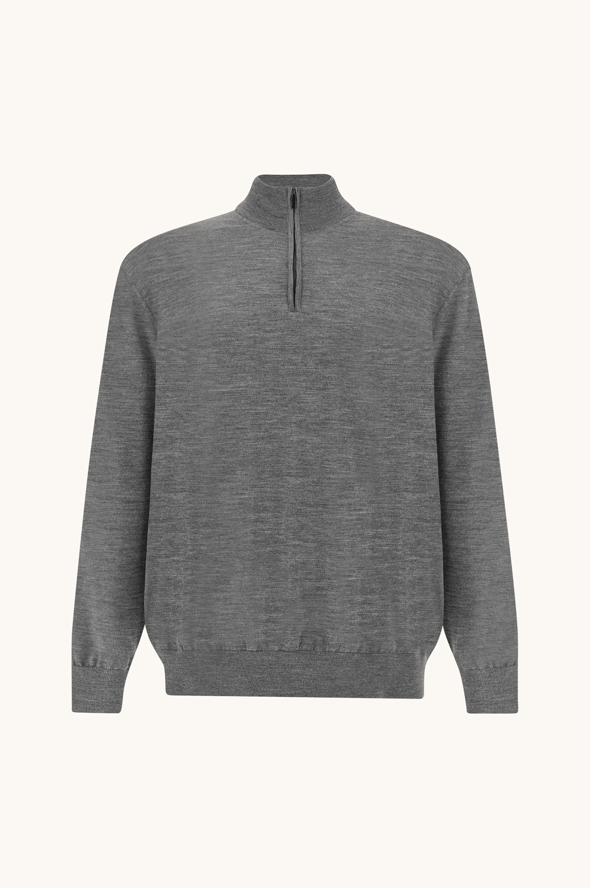 140&rsquo;S superfine Merino wool half‑zip sweater image number 1