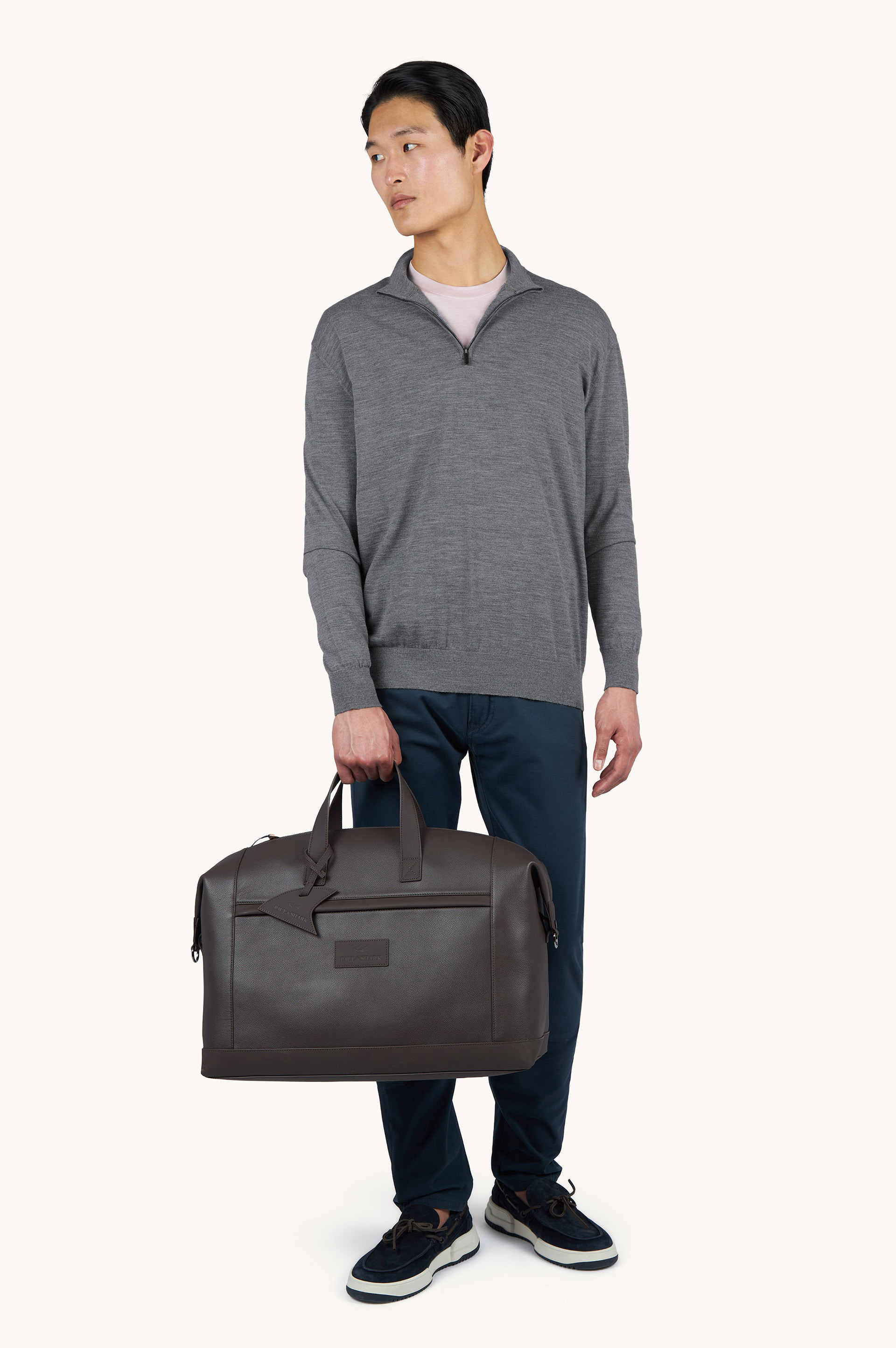 140&rsquo;S superfine Merino wool half‑zip sweater image number 2