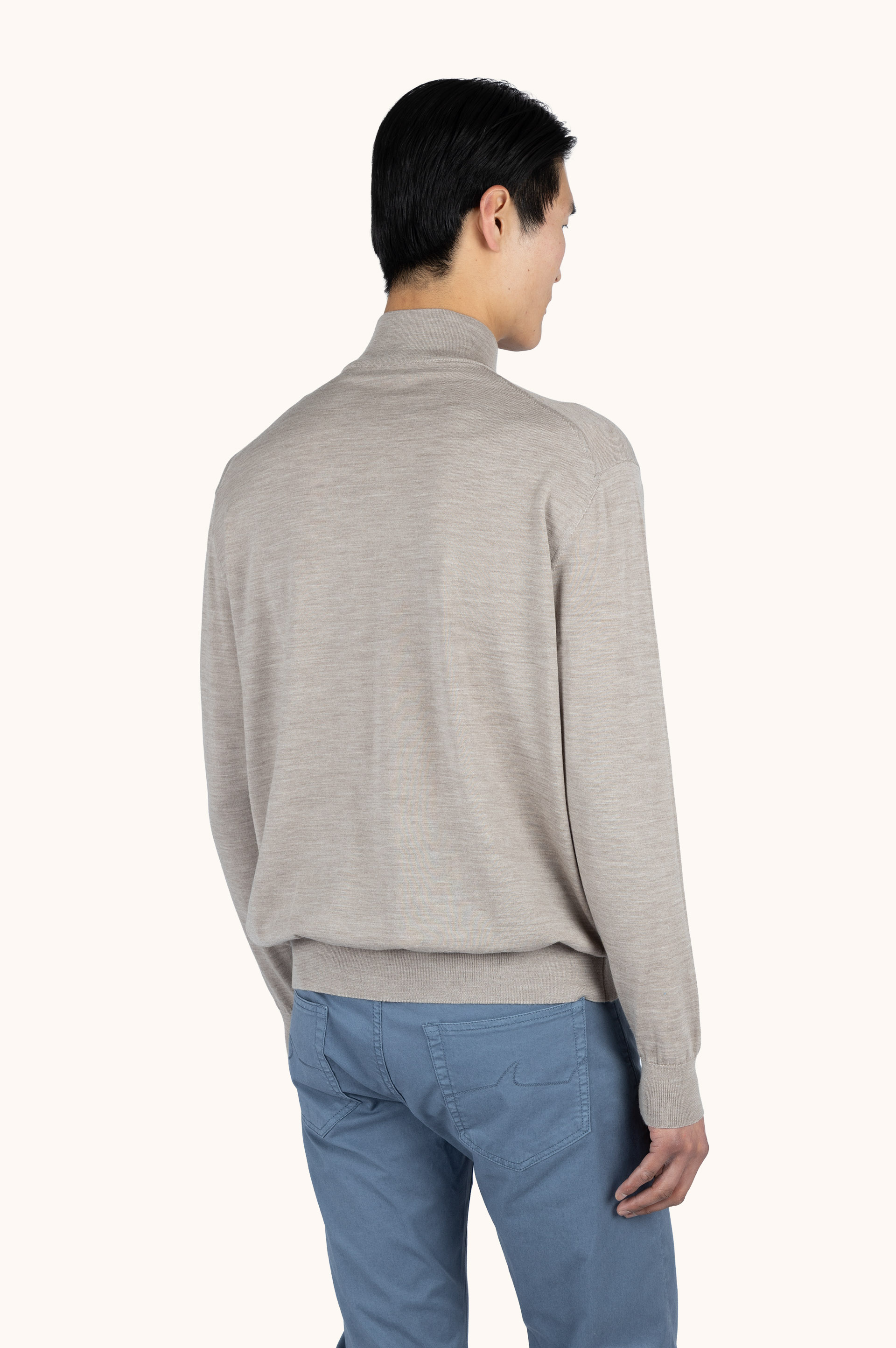 Halbzip‑Pullover aus superfiner 140&rsquo;S Merinowolle image number 2