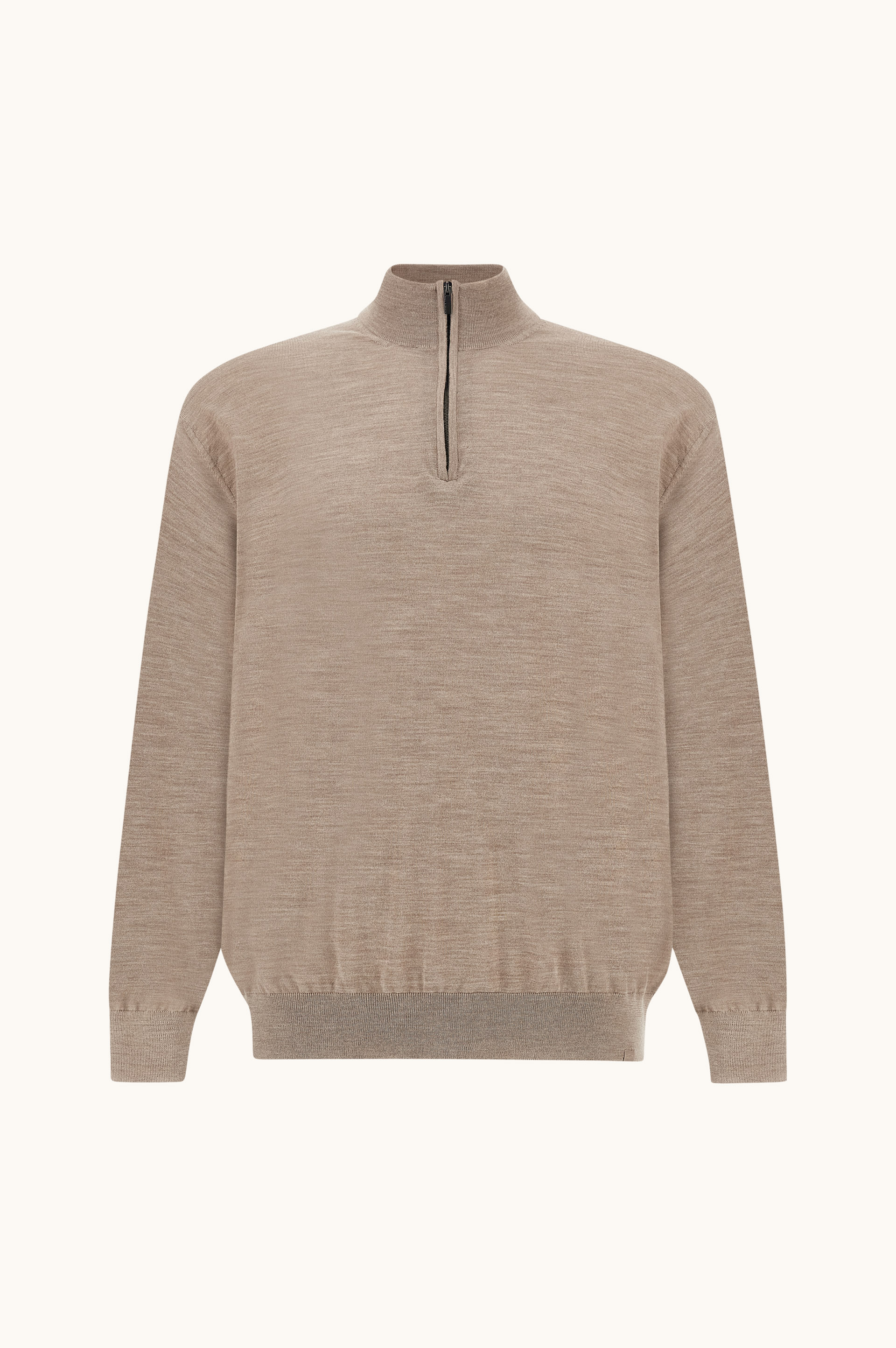 140&rsquo;S superfine Merino wool half‑zip sweater image number 1