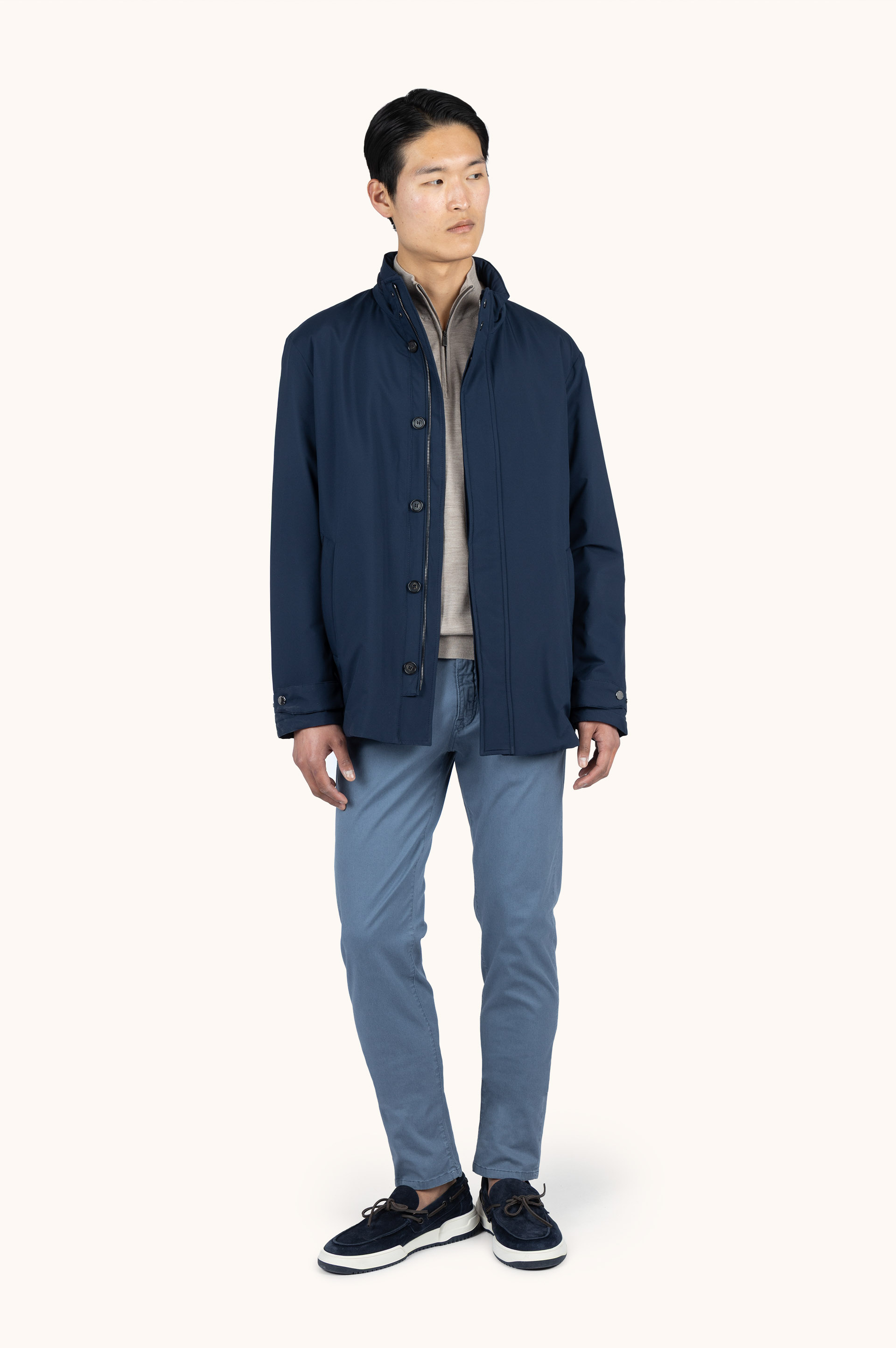 Halbzip‑Pullover aus superfiner 140&rsquo;S Merinowolle image number 1