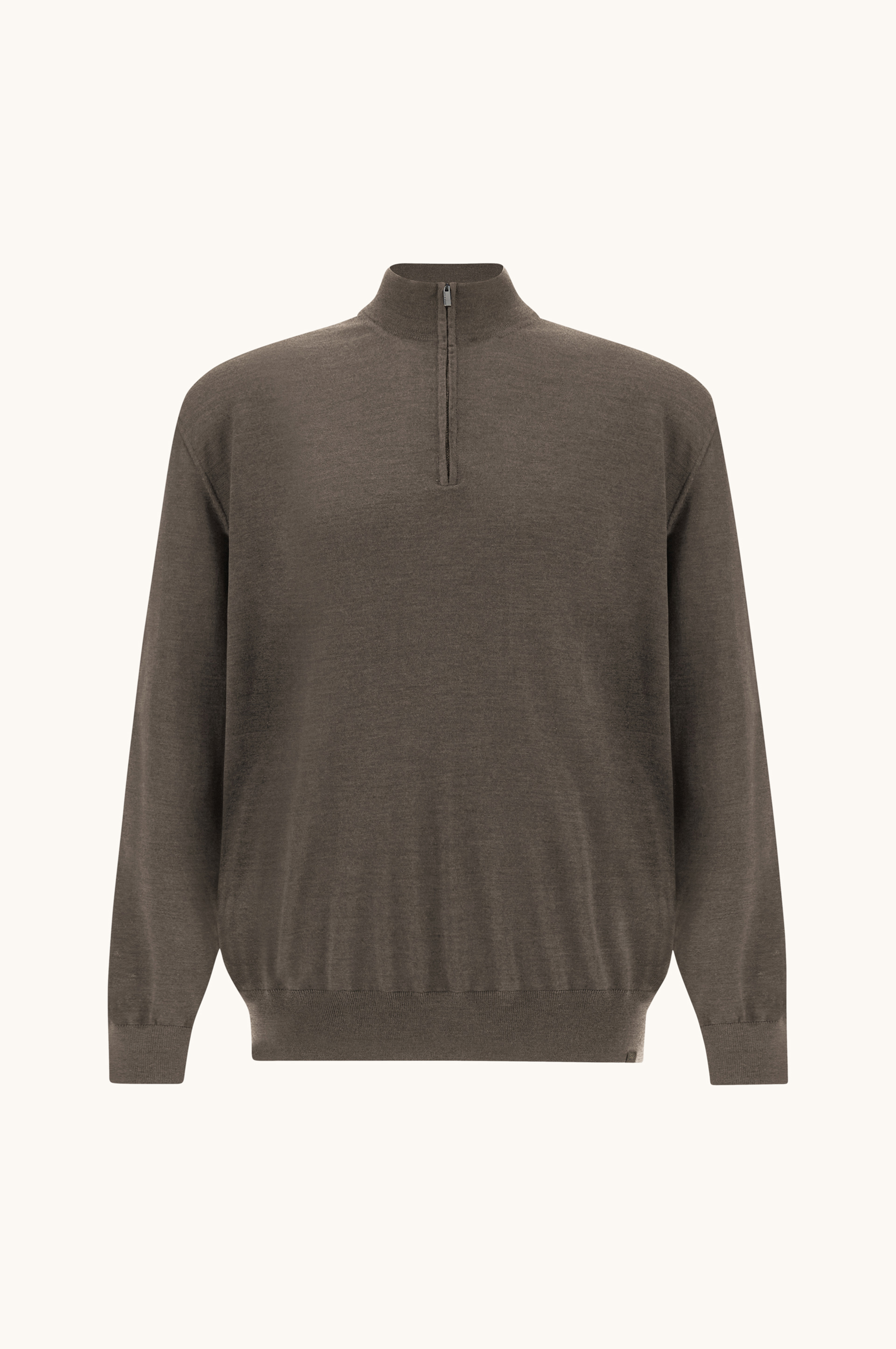 Pull demi‑zip en laine Merino 140&rsquo;S superfine image number 1