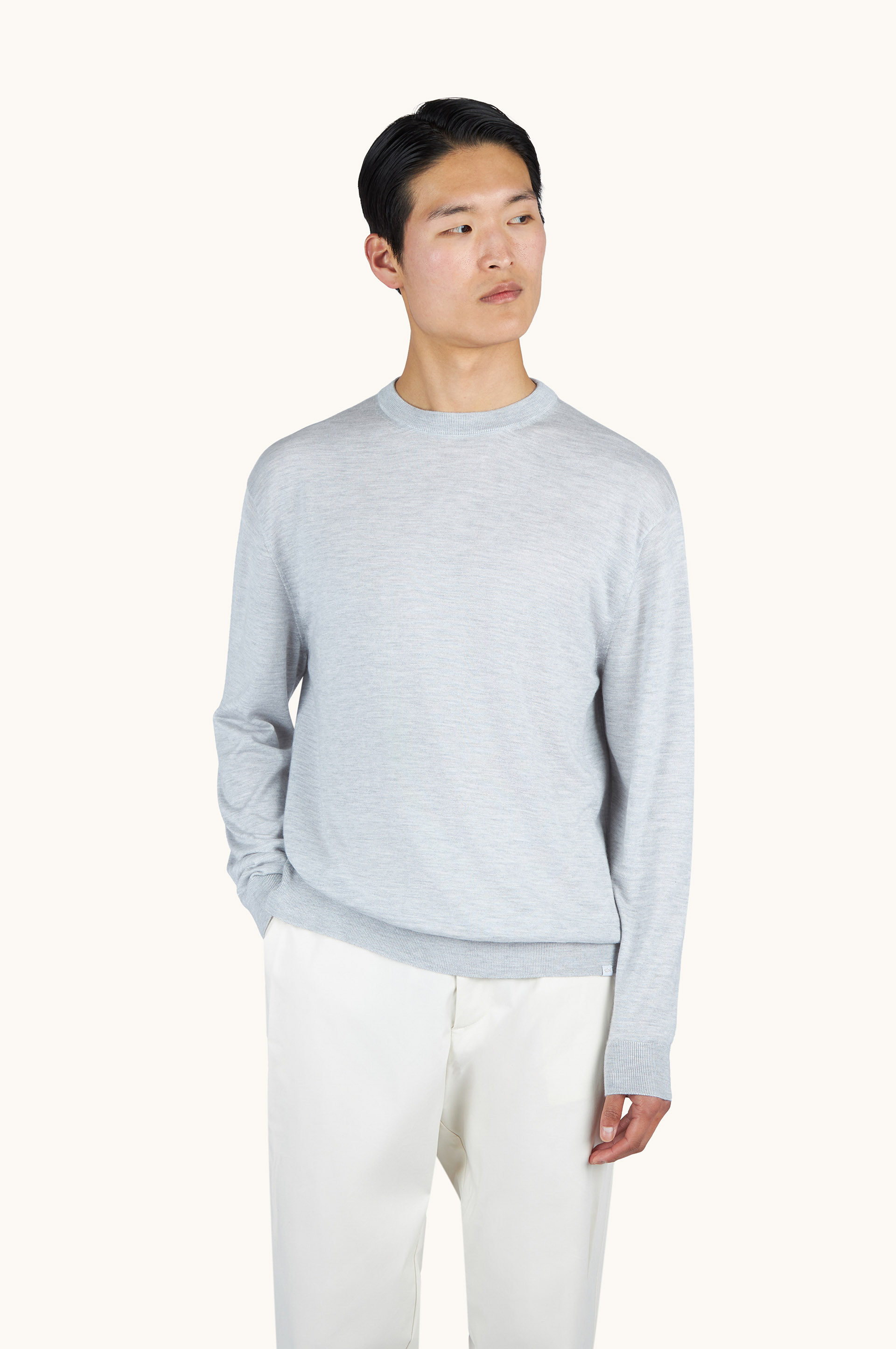 Cashmere and silk crew neck jumper image number 0