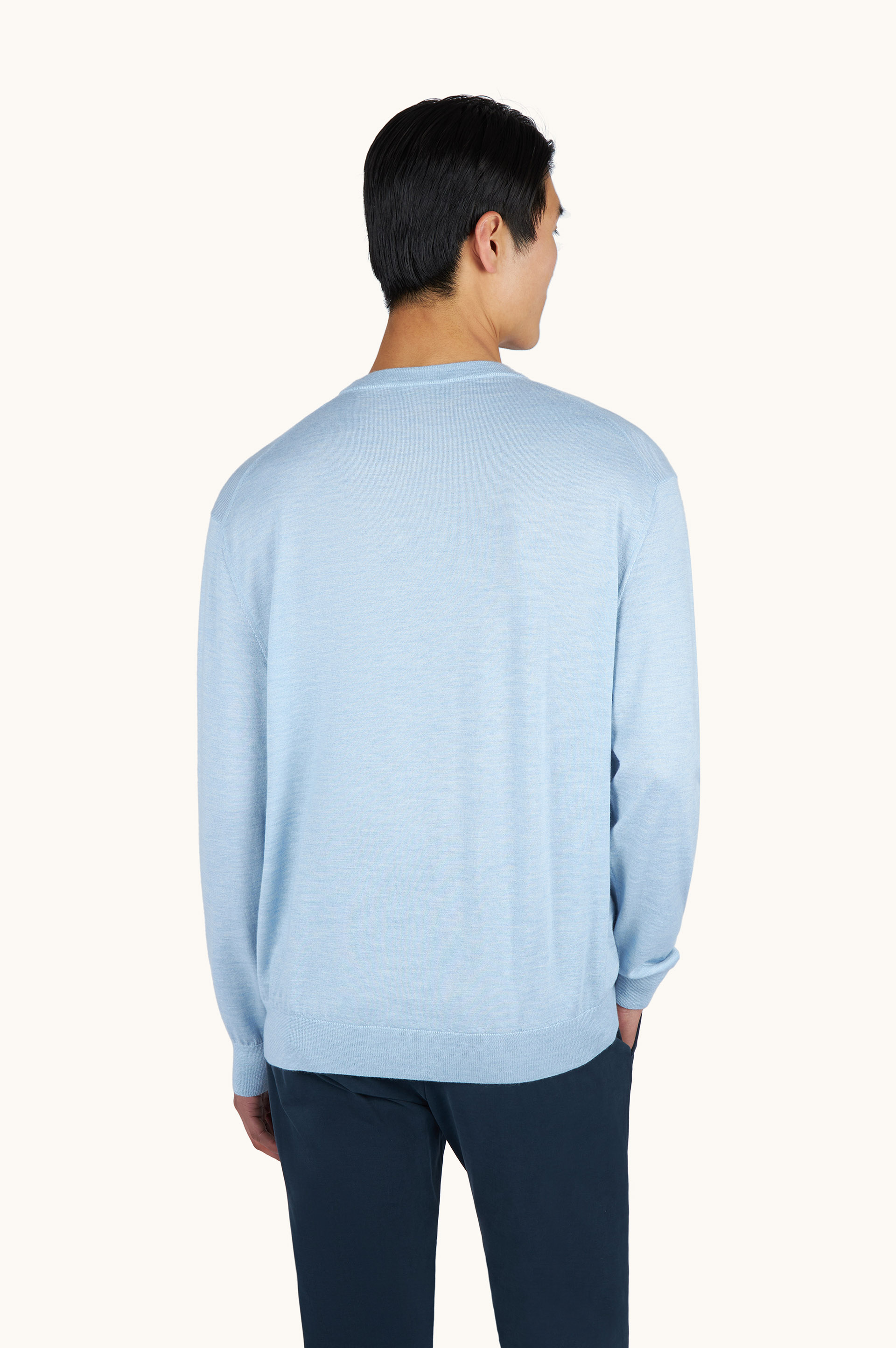 Jersey de cuello redondo en cachemira y seda image number 1