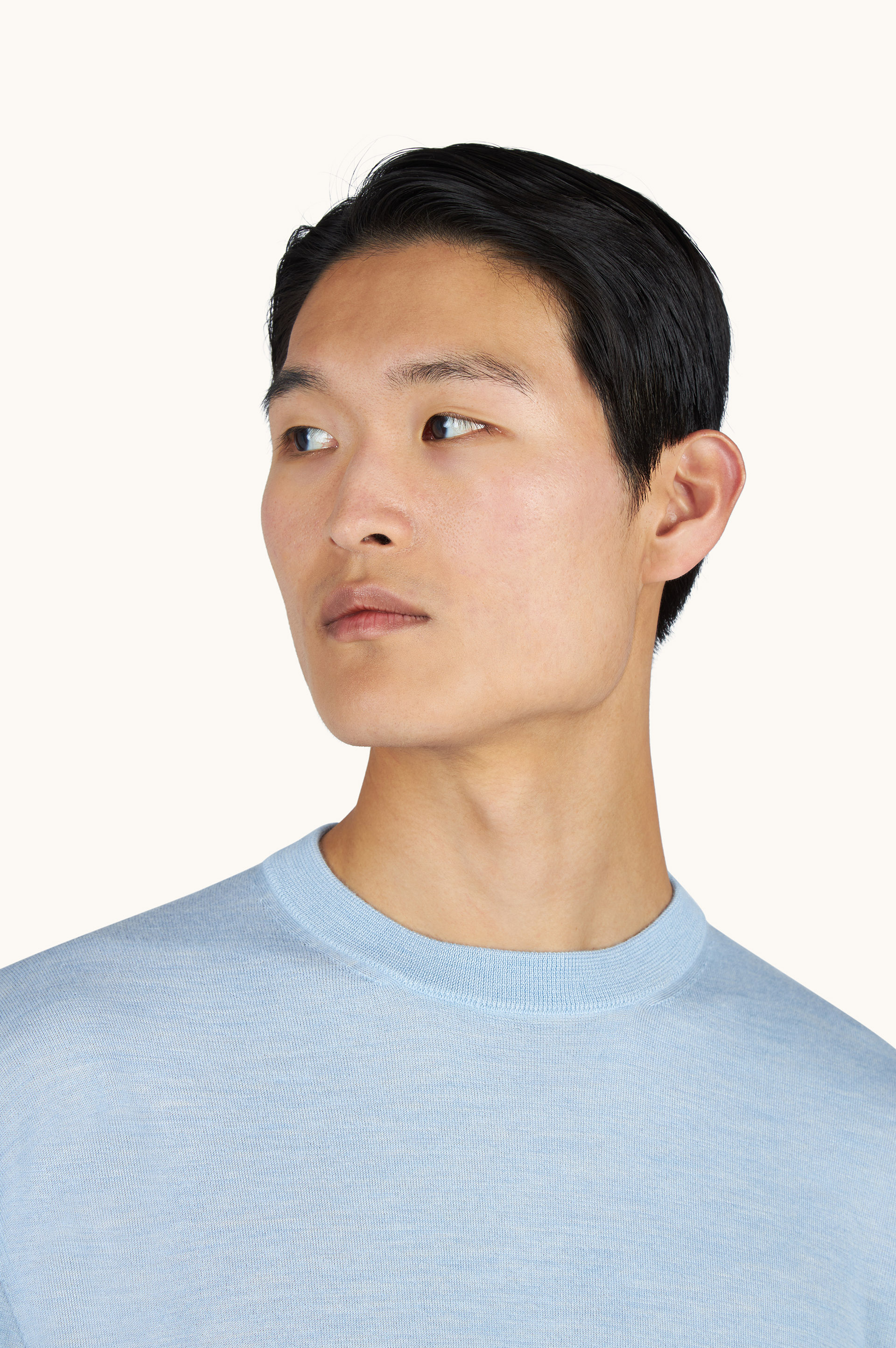 Jersey de cuello redondo en cachemira y seda image number 2