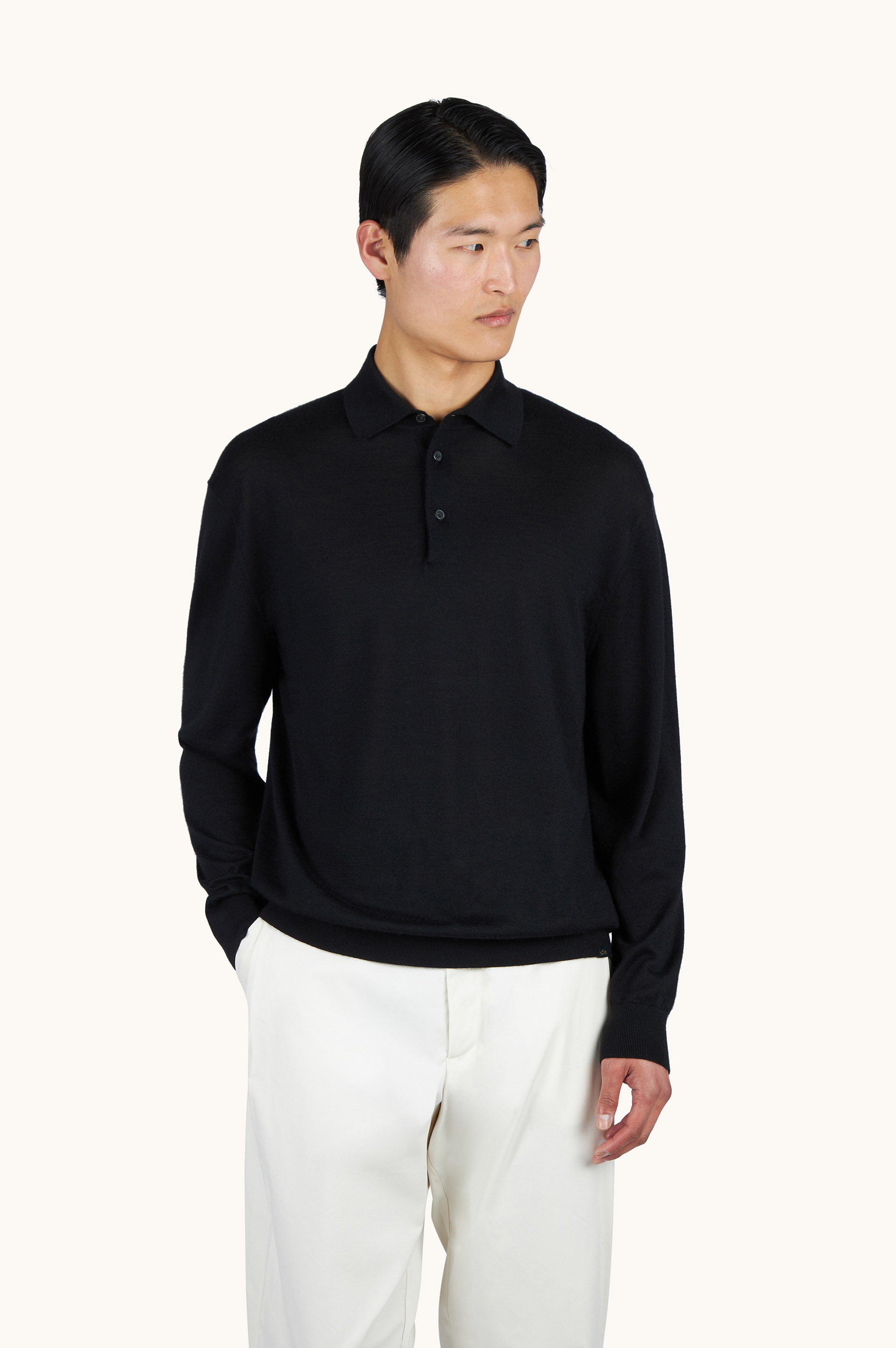 Cashmere and silk polo shirt image number 0