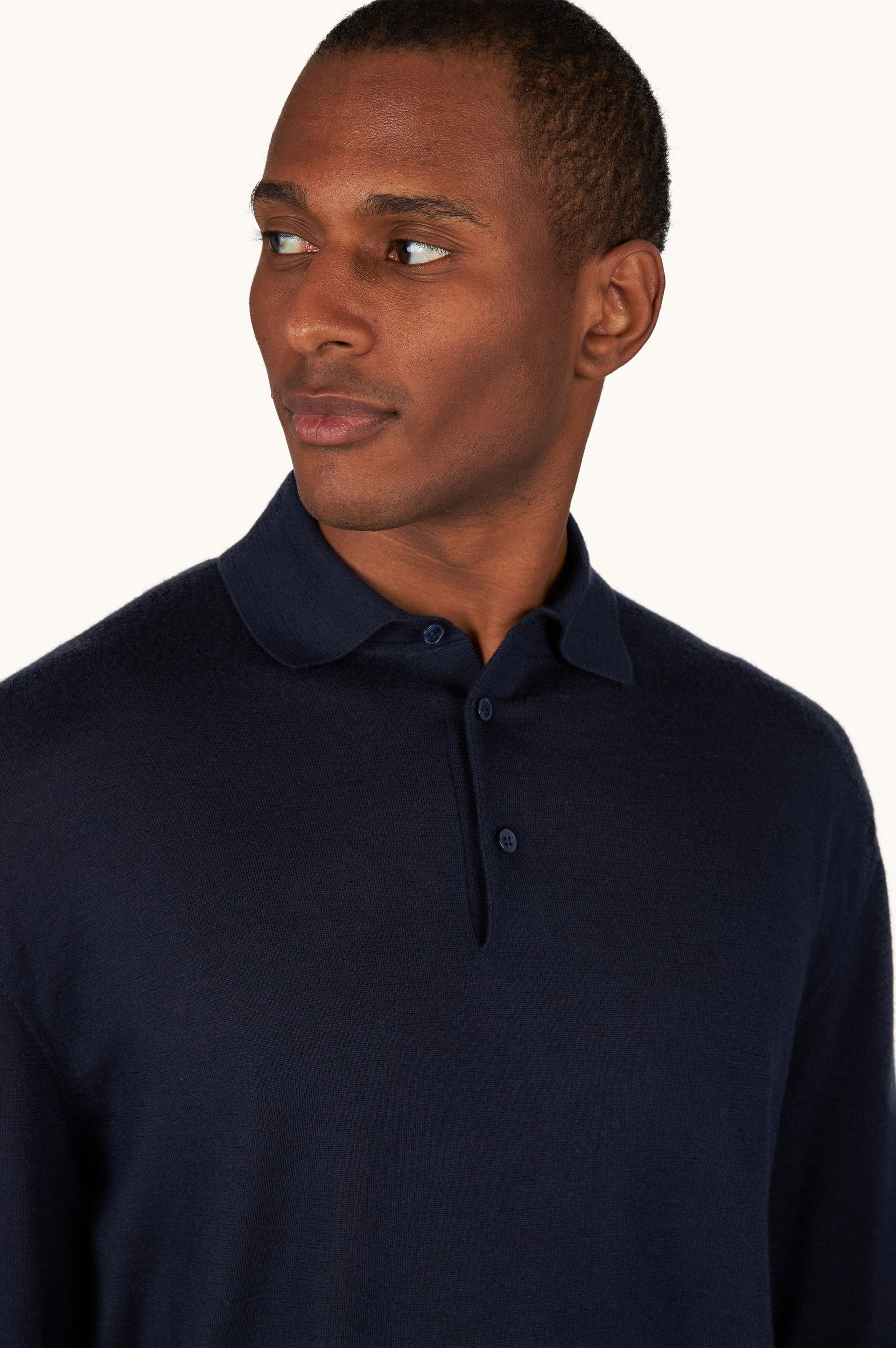 Cashmere and silk polo shirt image number 3