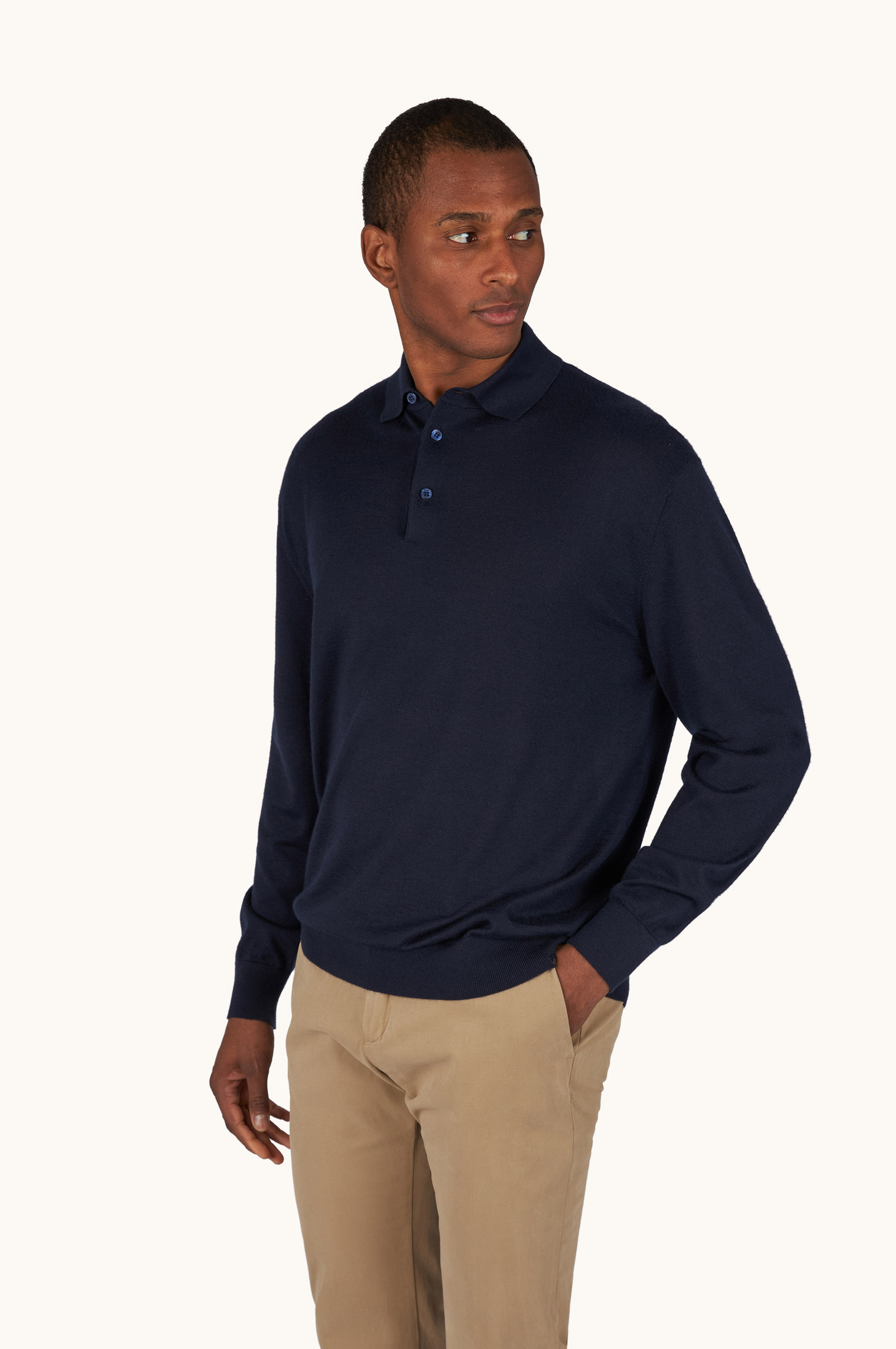 Cashmere and silk polo shirt image number 0