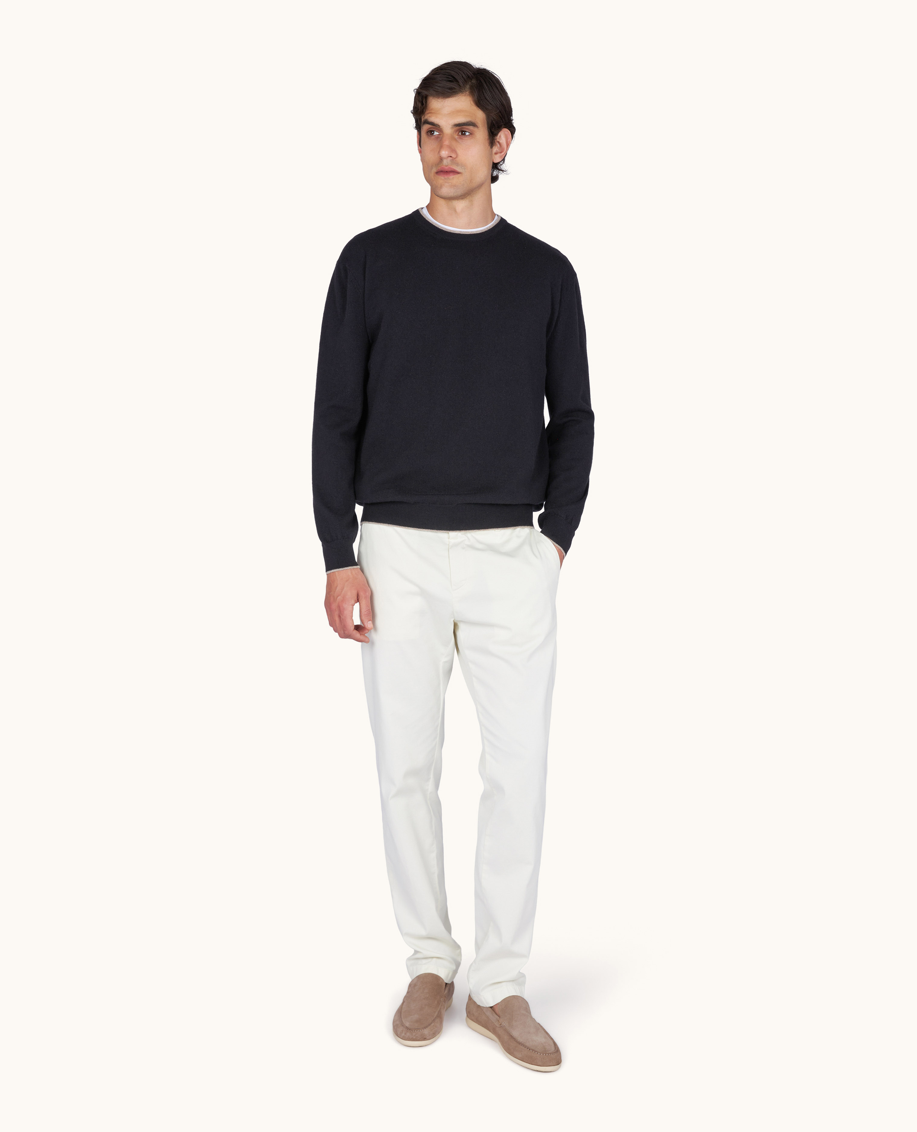 Cashmere crew‑neck sweater image number 1
