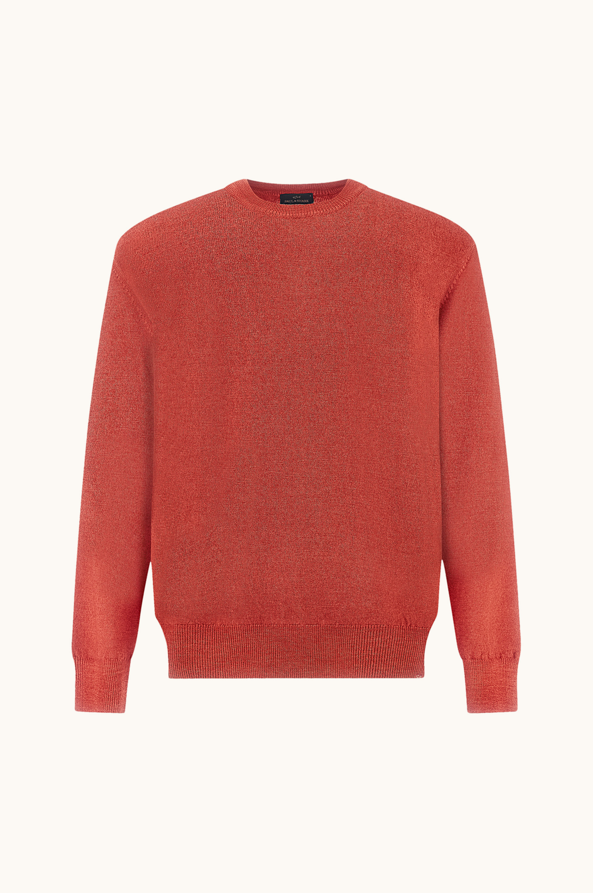 Wool crew‑neck sweater, garment dyed image number 1