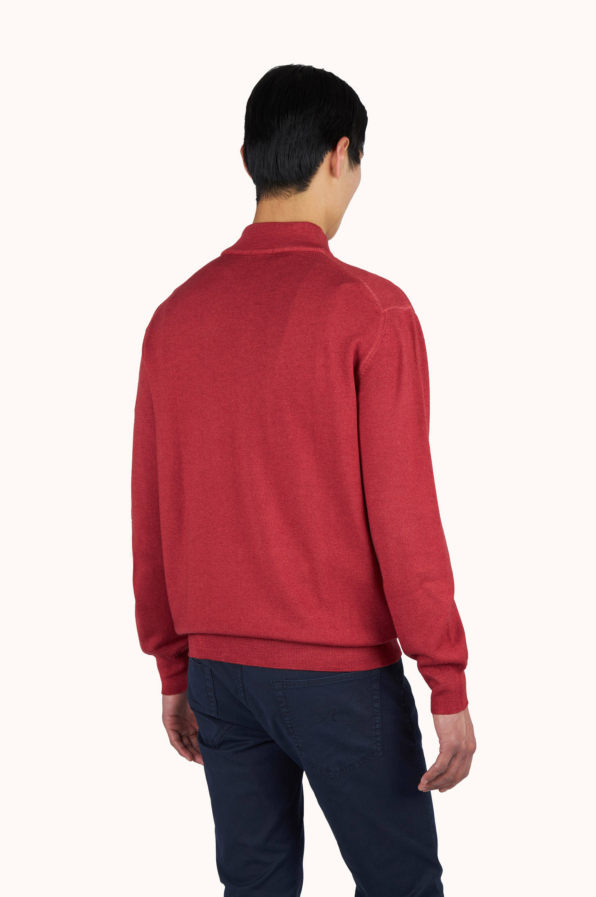 Pull laine demi-zip teinture pi&egrave;ce image number 2
