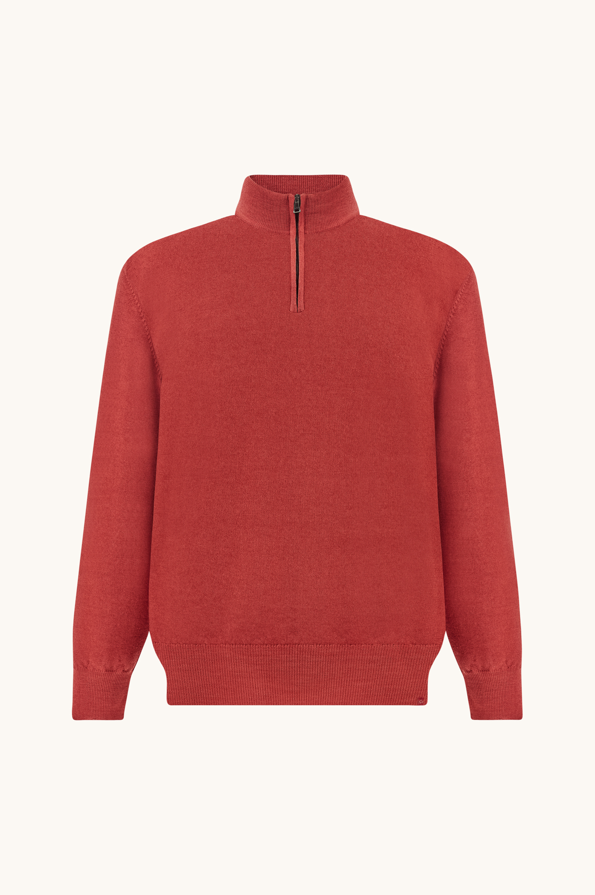 Garment-Dyed Half-Zip Wool Sweater image number 1