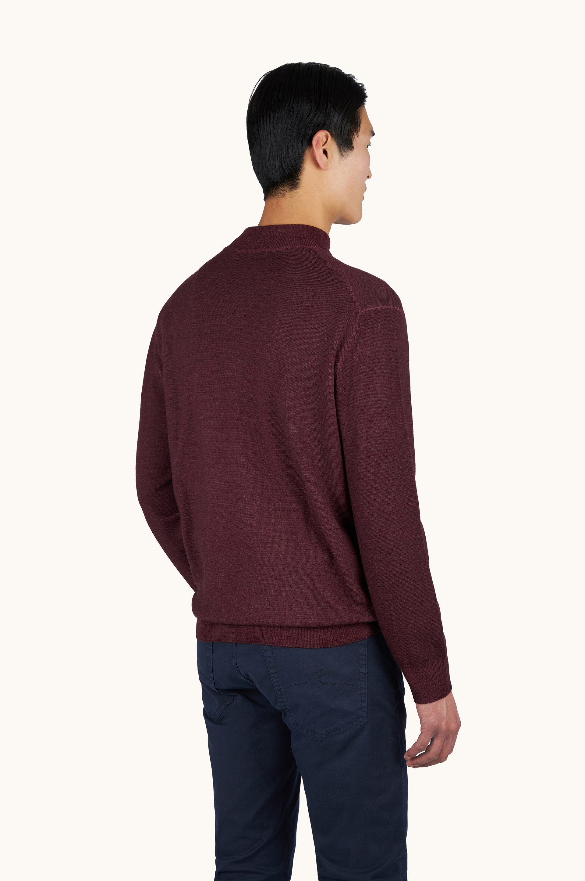 Garment-Dyed Half-Zip Wool Sweater image number 2