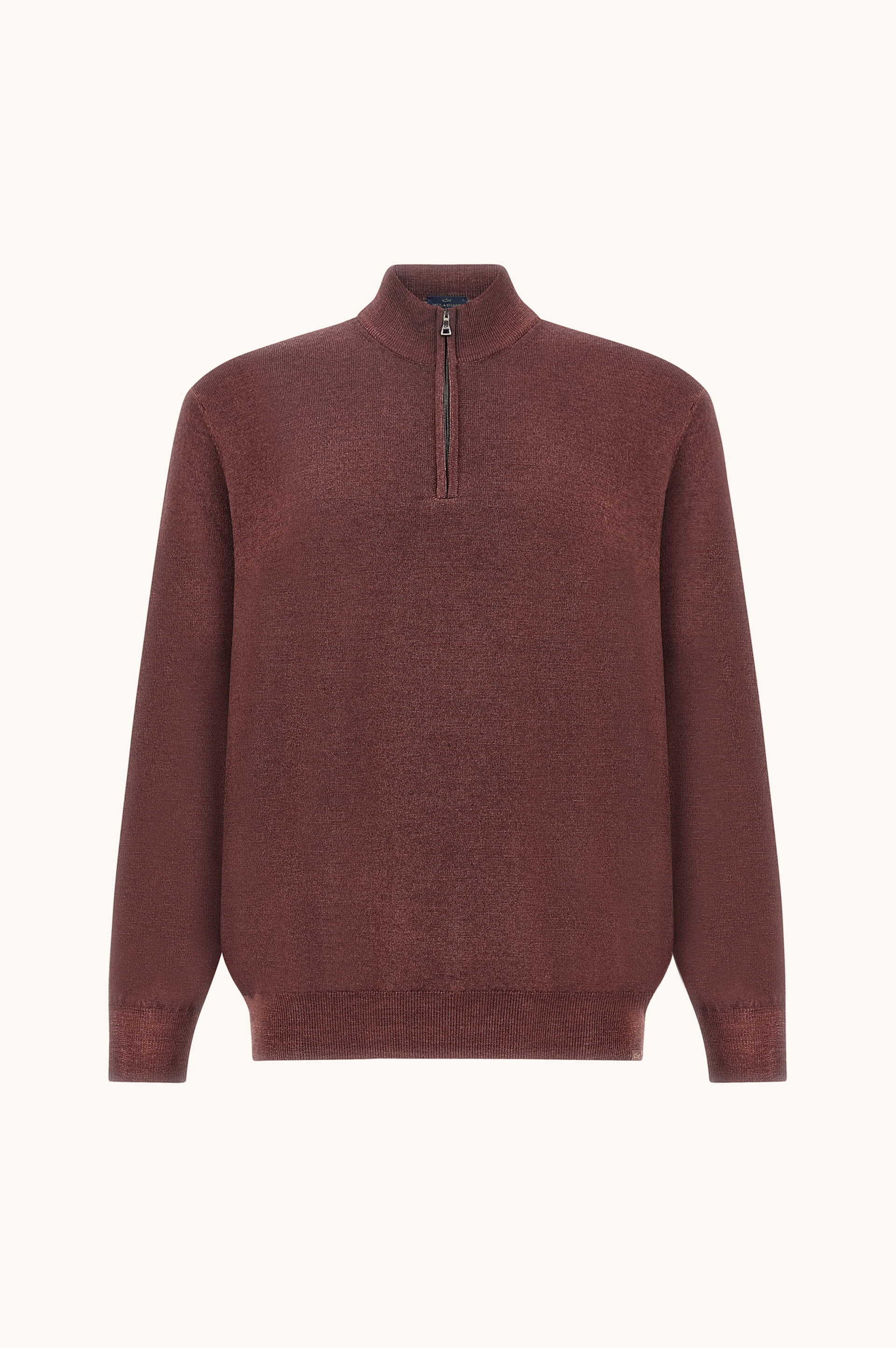 Garment-Dyed Half-Zip Wool Sweater image number 1