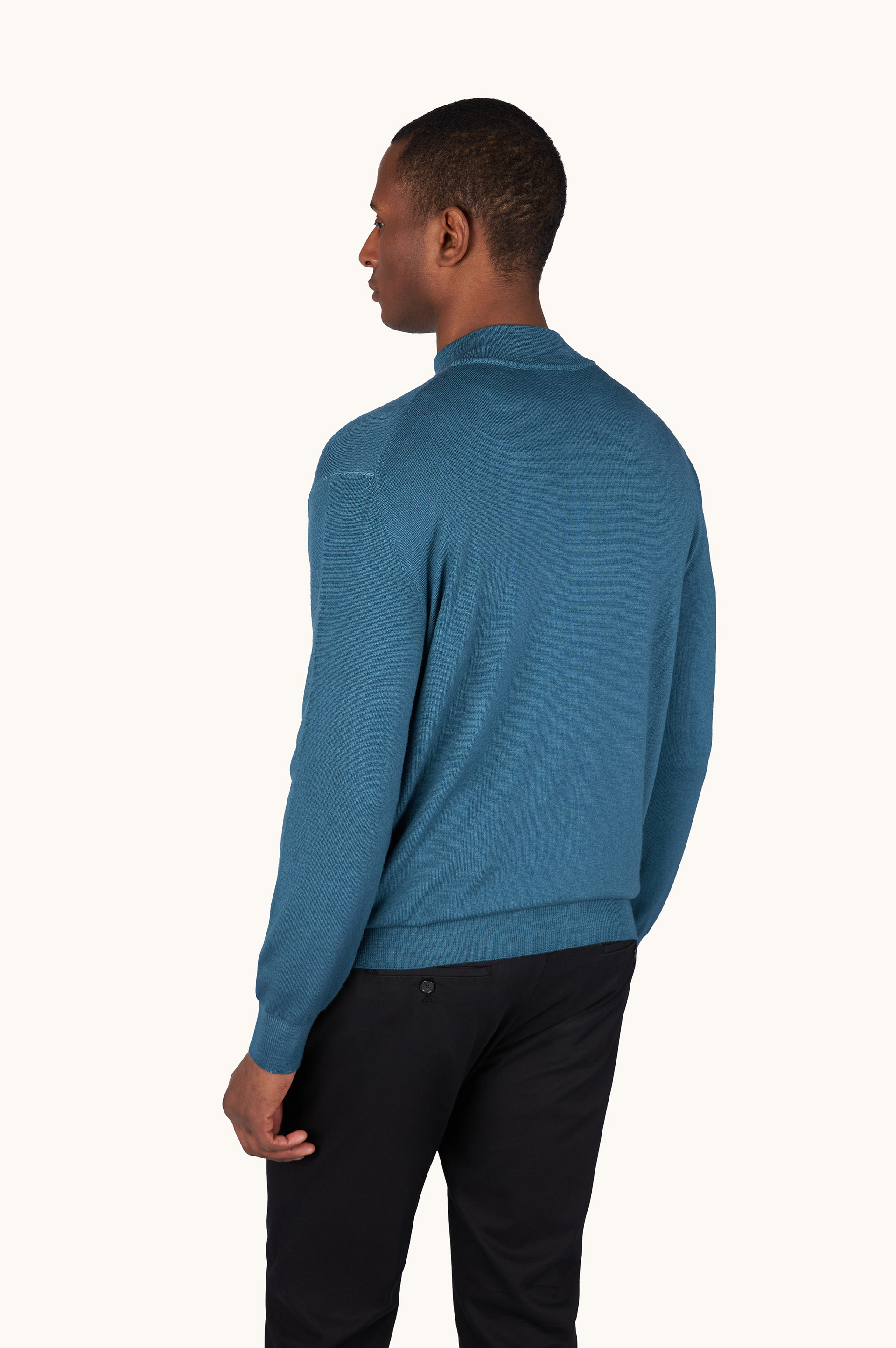 Garment-Dyed Half-Zip Wool Sweater image number 2