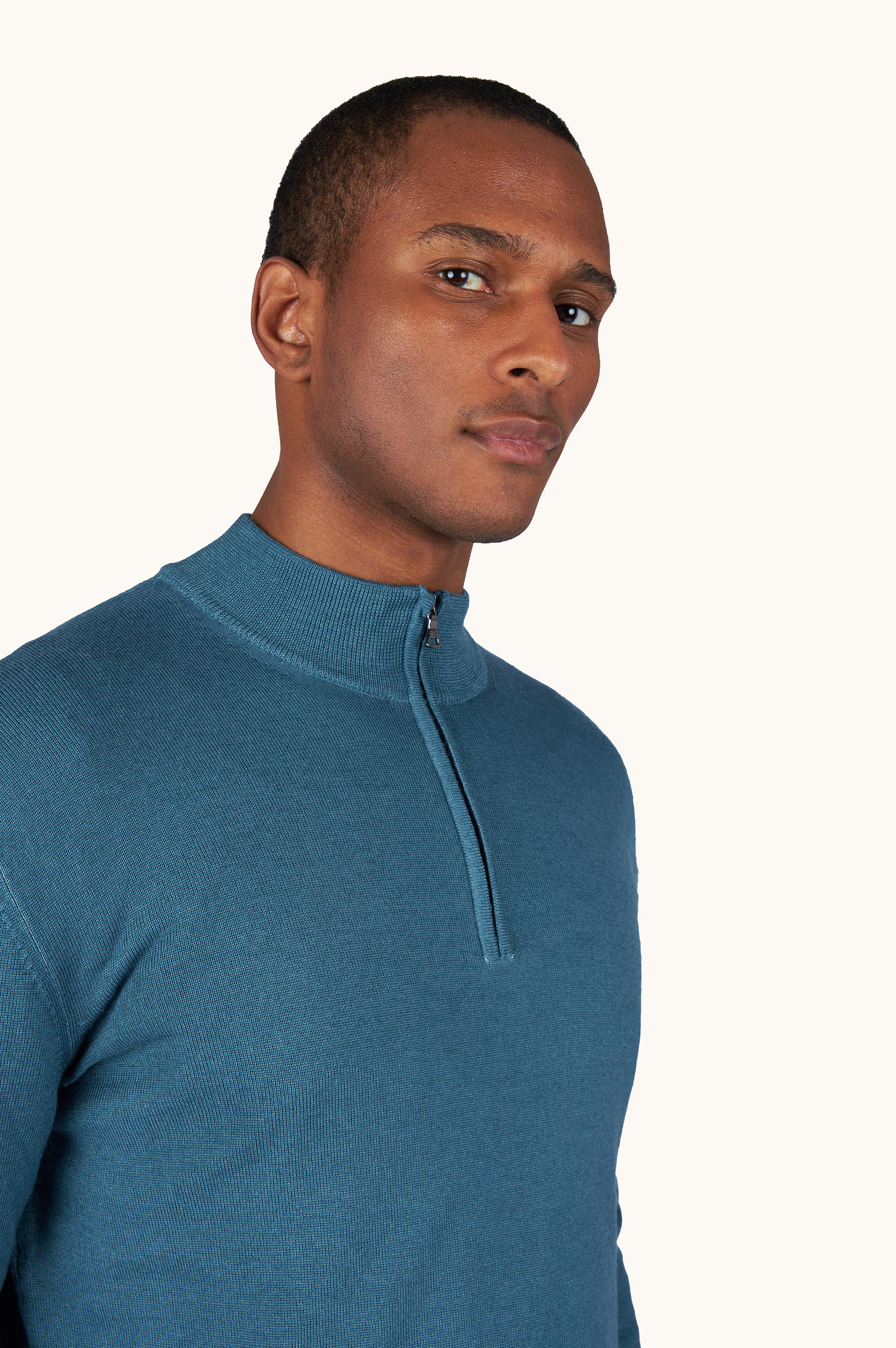 Garment-Dyed Half-Zip Wool Sweater image number 3
