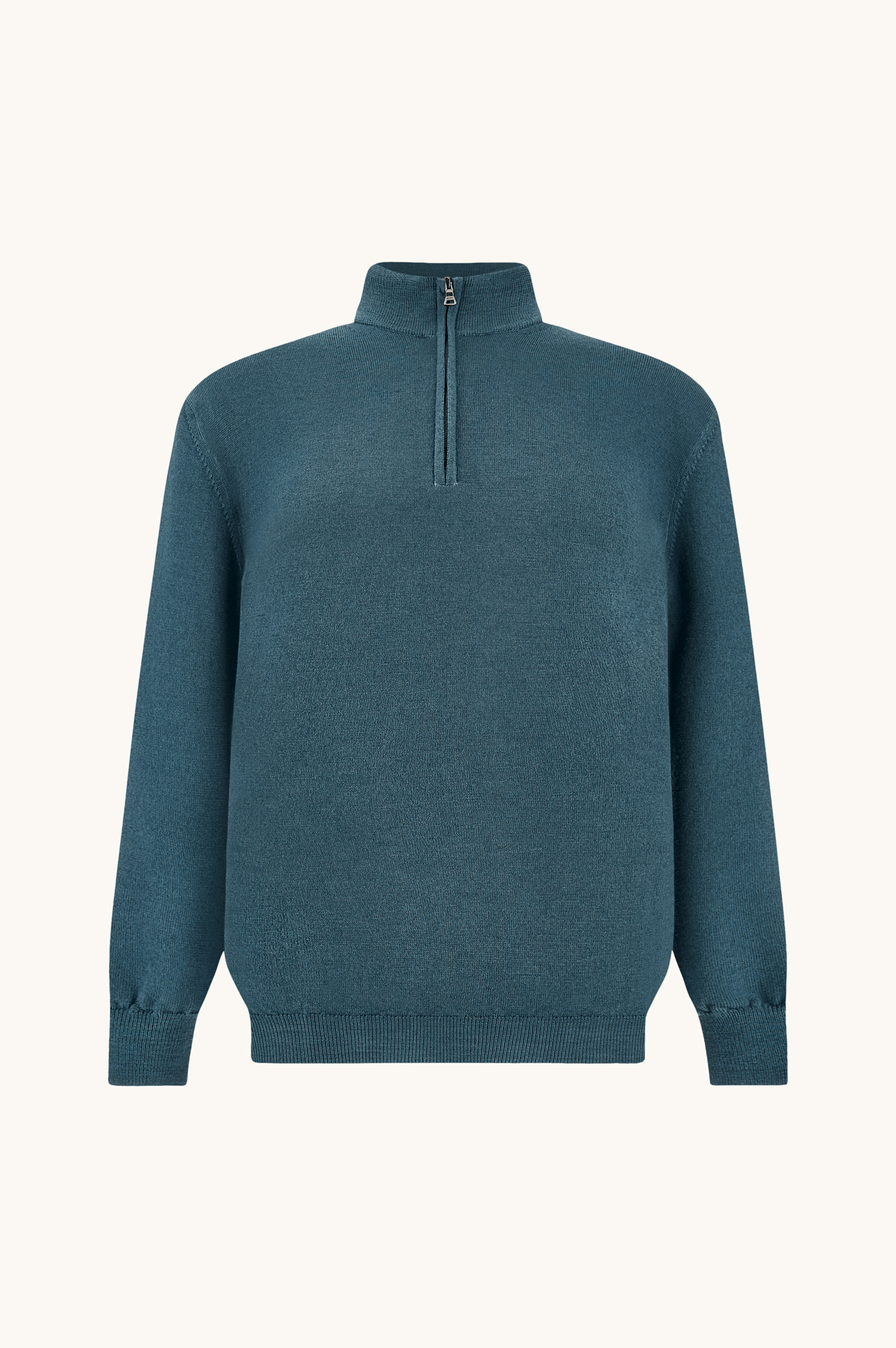 Garment-Dyed Half-Zip Wool Sweater image number 1