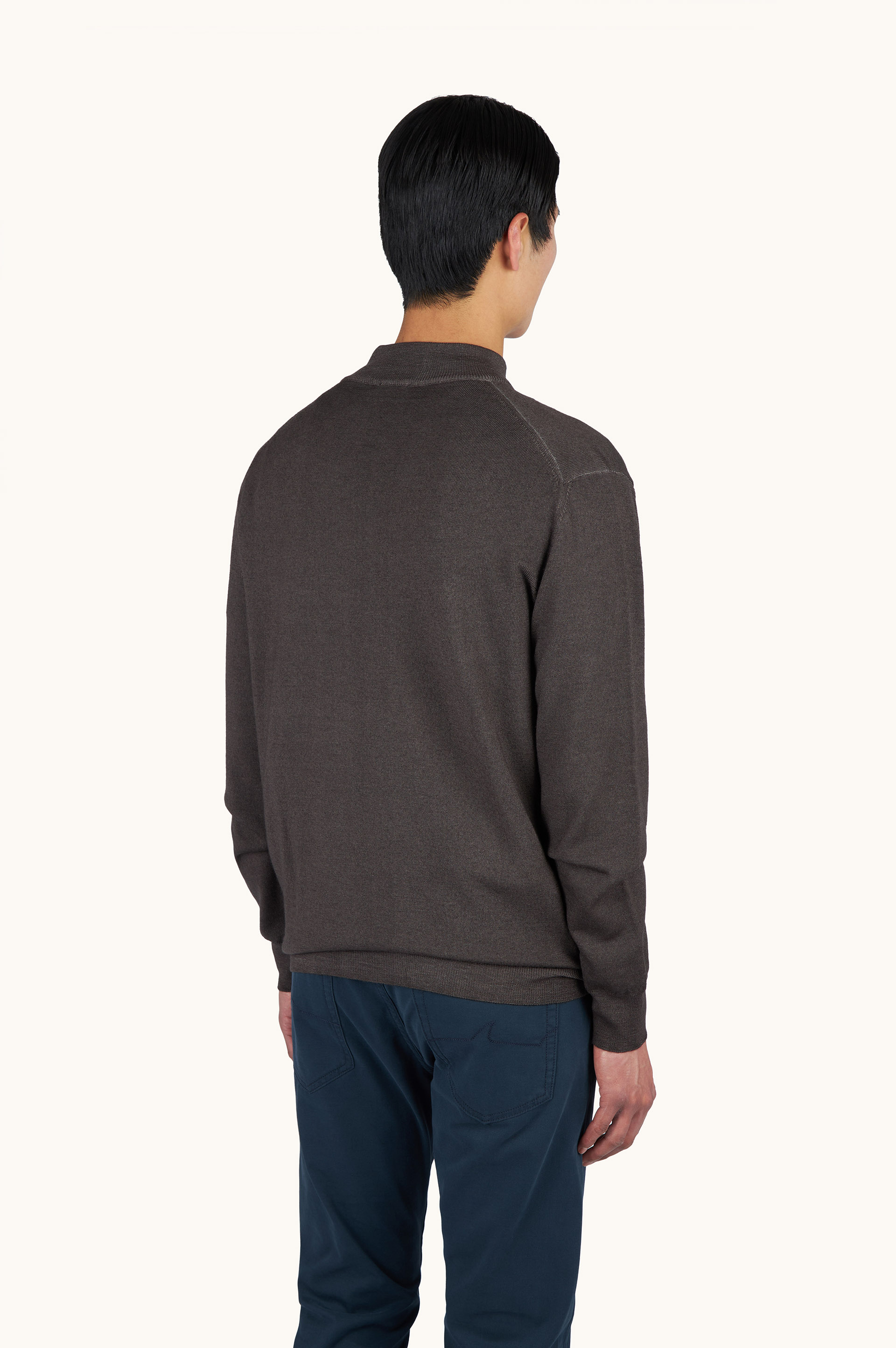 Garment-Dyed Half-Zip Wool Sweater image number 2