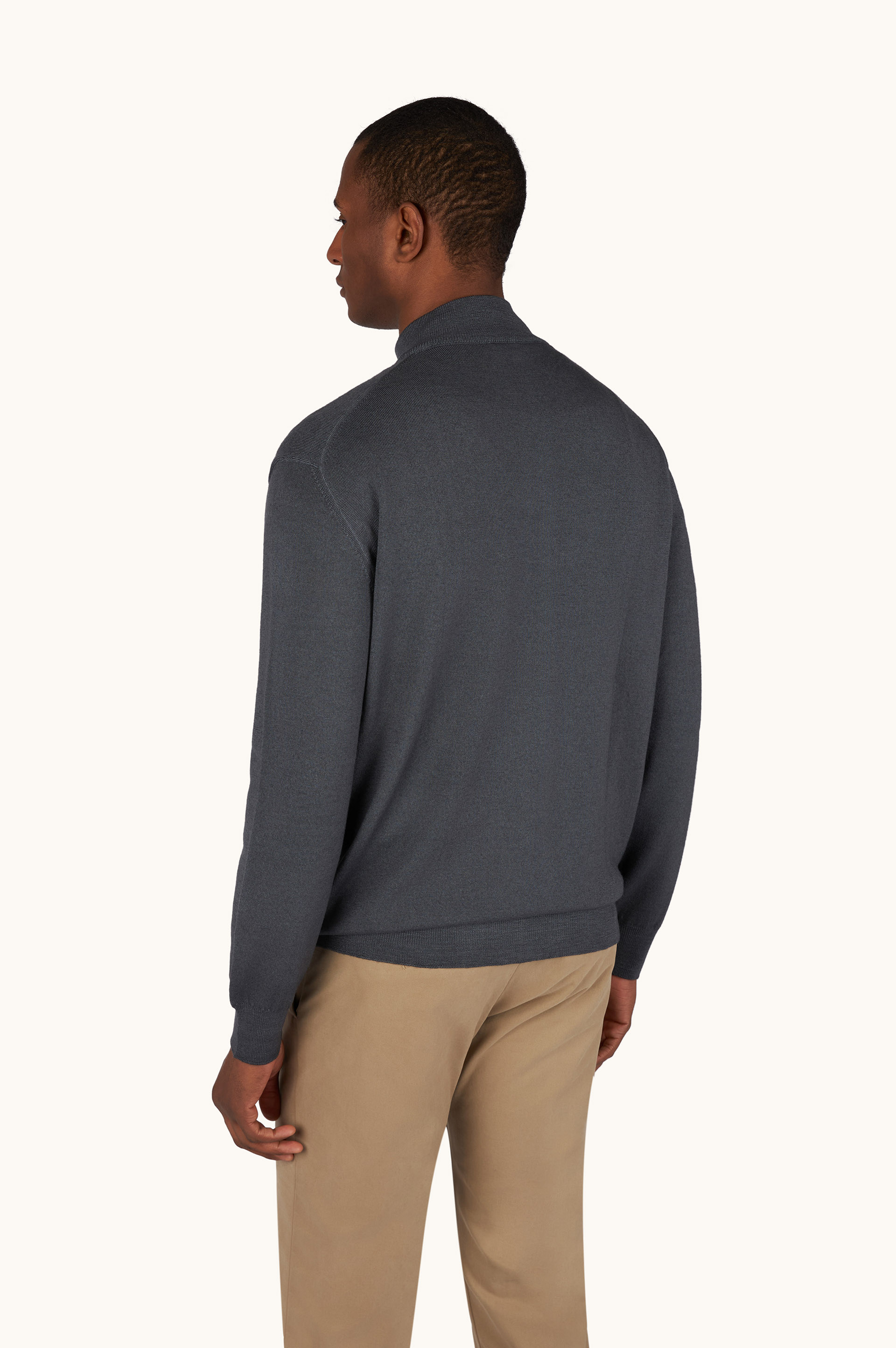 Garment-Dyed Half-Zip Wool Sweater image number 2