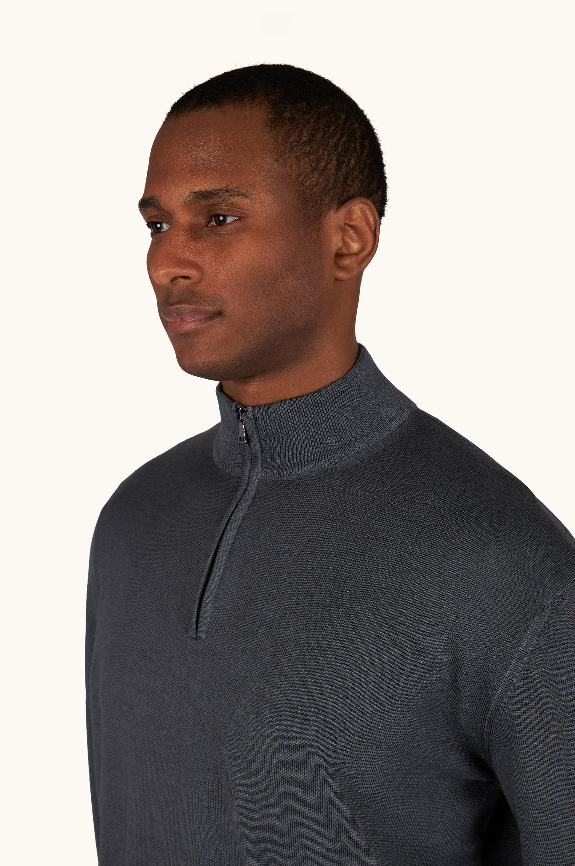 Garment-Dyed Half-Zip Wool Sweater image number 3