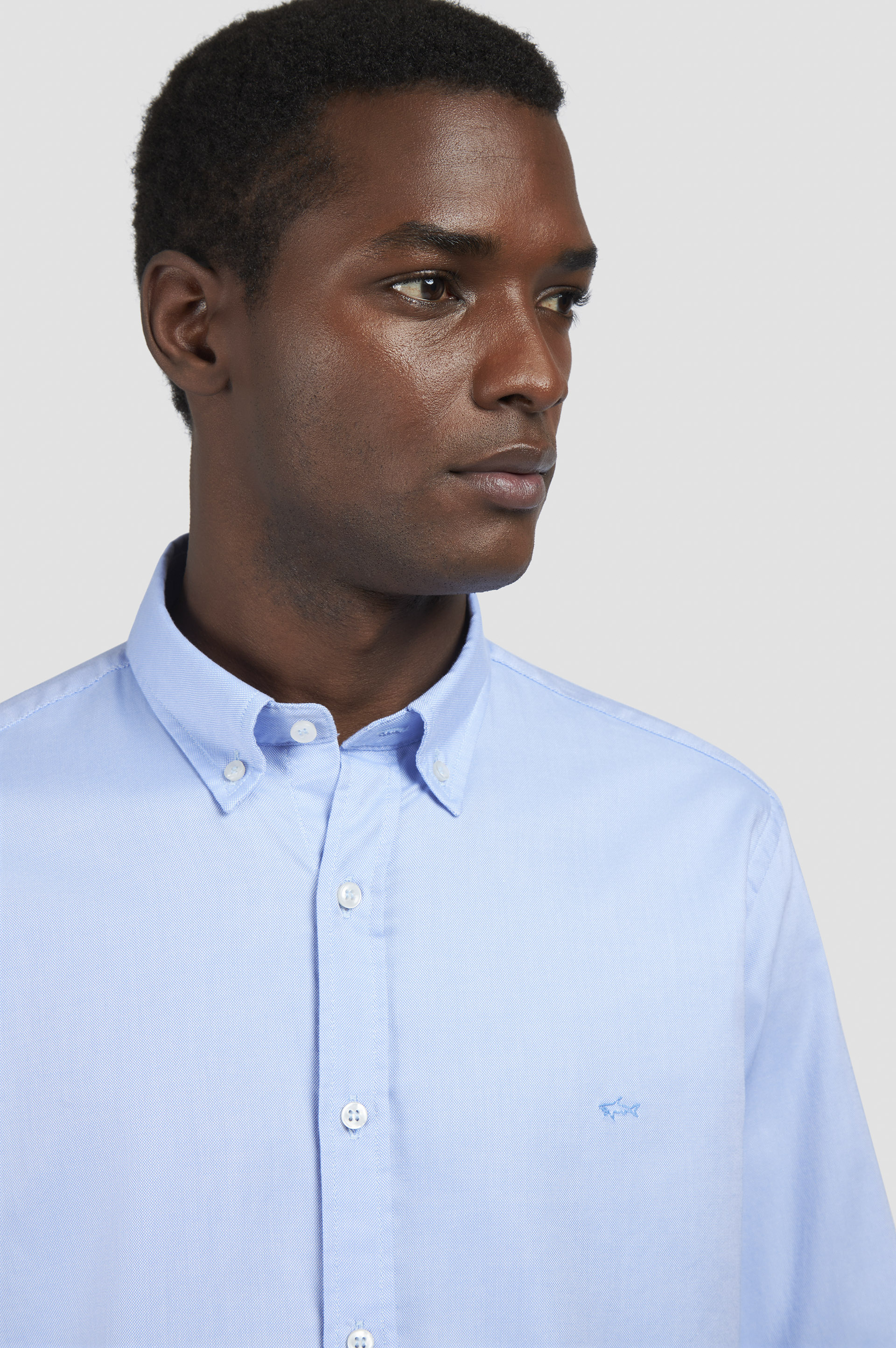 Oxford cotton shirt with Shark embroidery image number 4