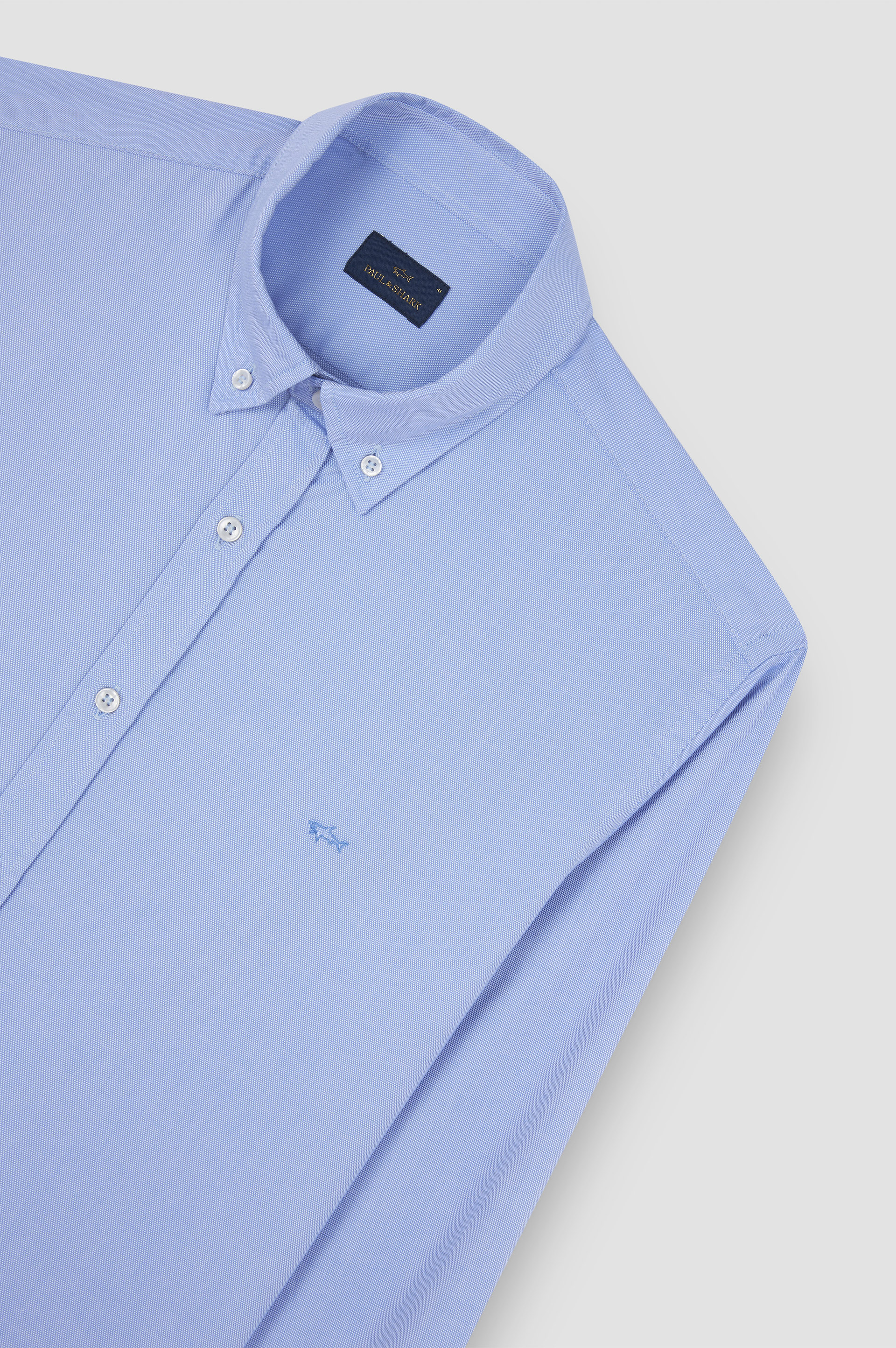 Oxford cotton shirt with Shark embroidery image number 5