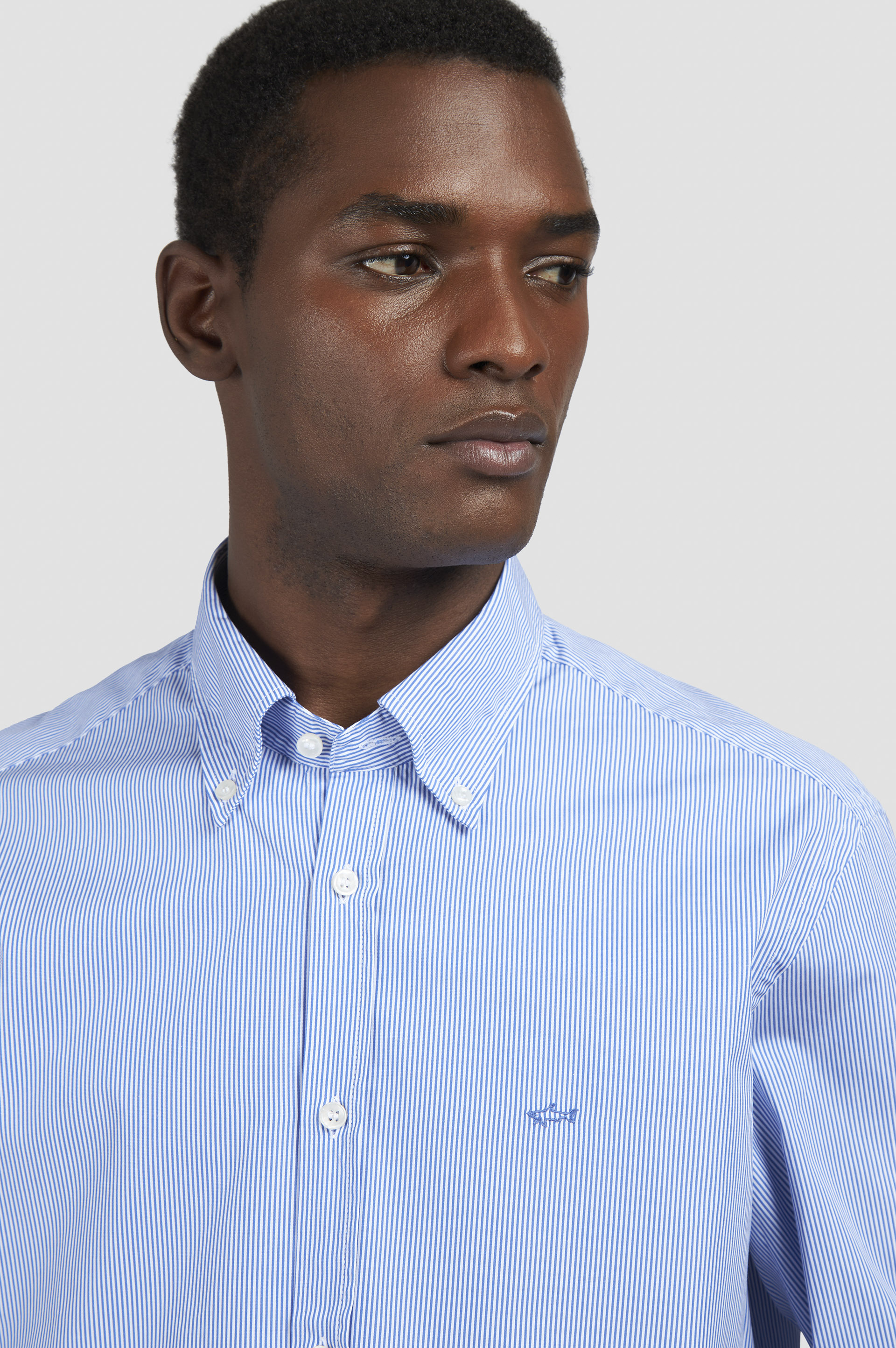 Cotton poplin shirt with shark embroidery image number 4 Cotton poplin shirt with shark embroidery image number 4