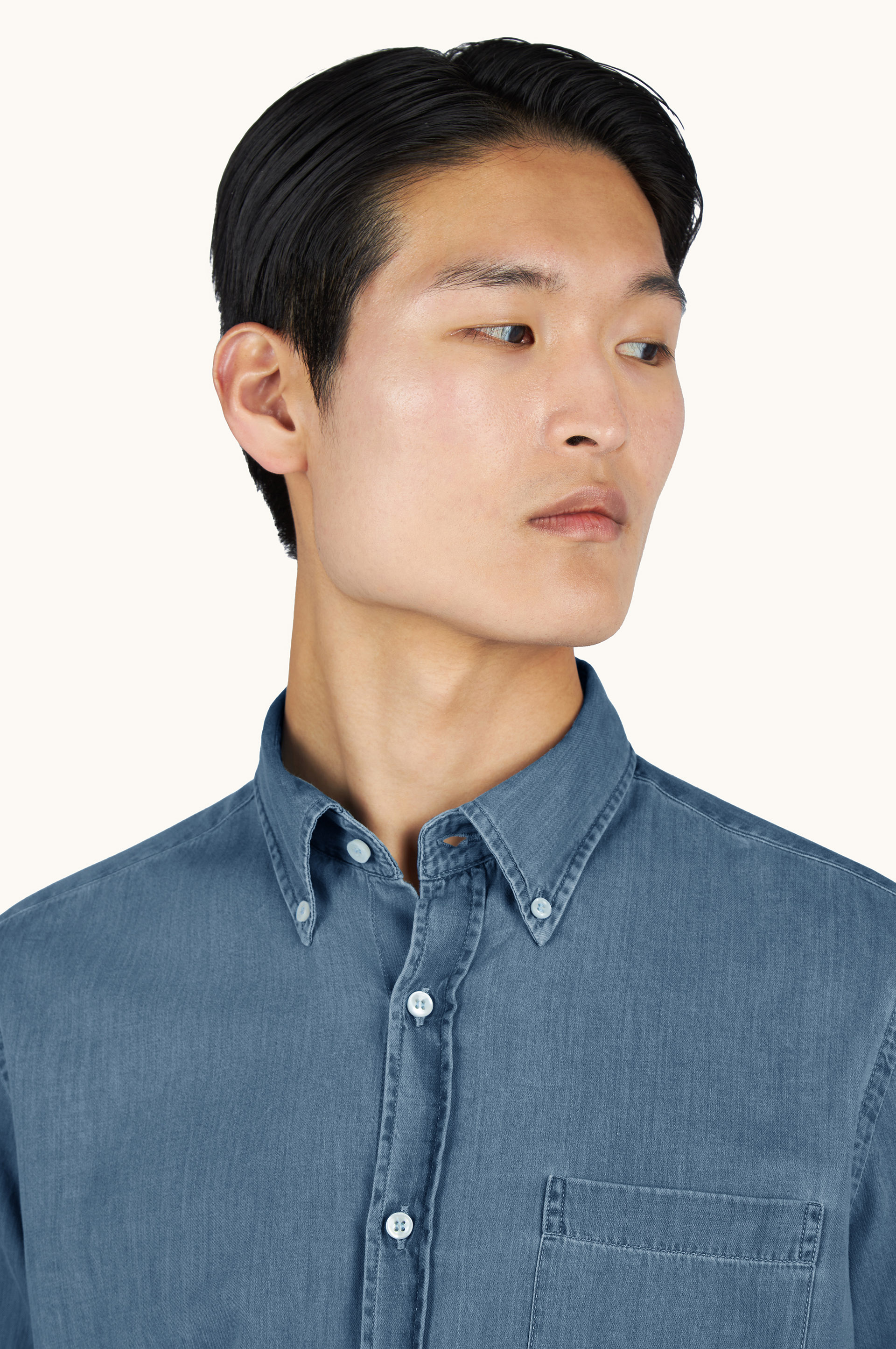 X-Soft Shirt in Giza cotton light denim image number 3