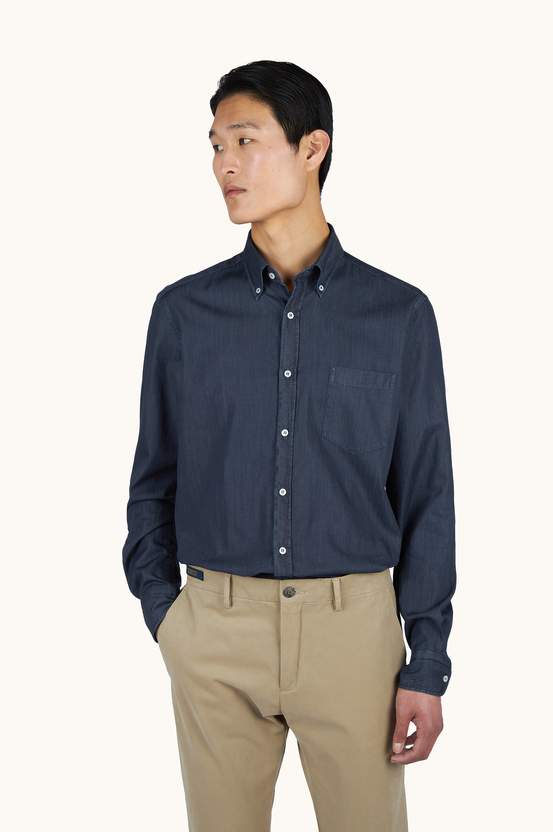 X-Soft Shirt in Giza cotton light denim image number 0