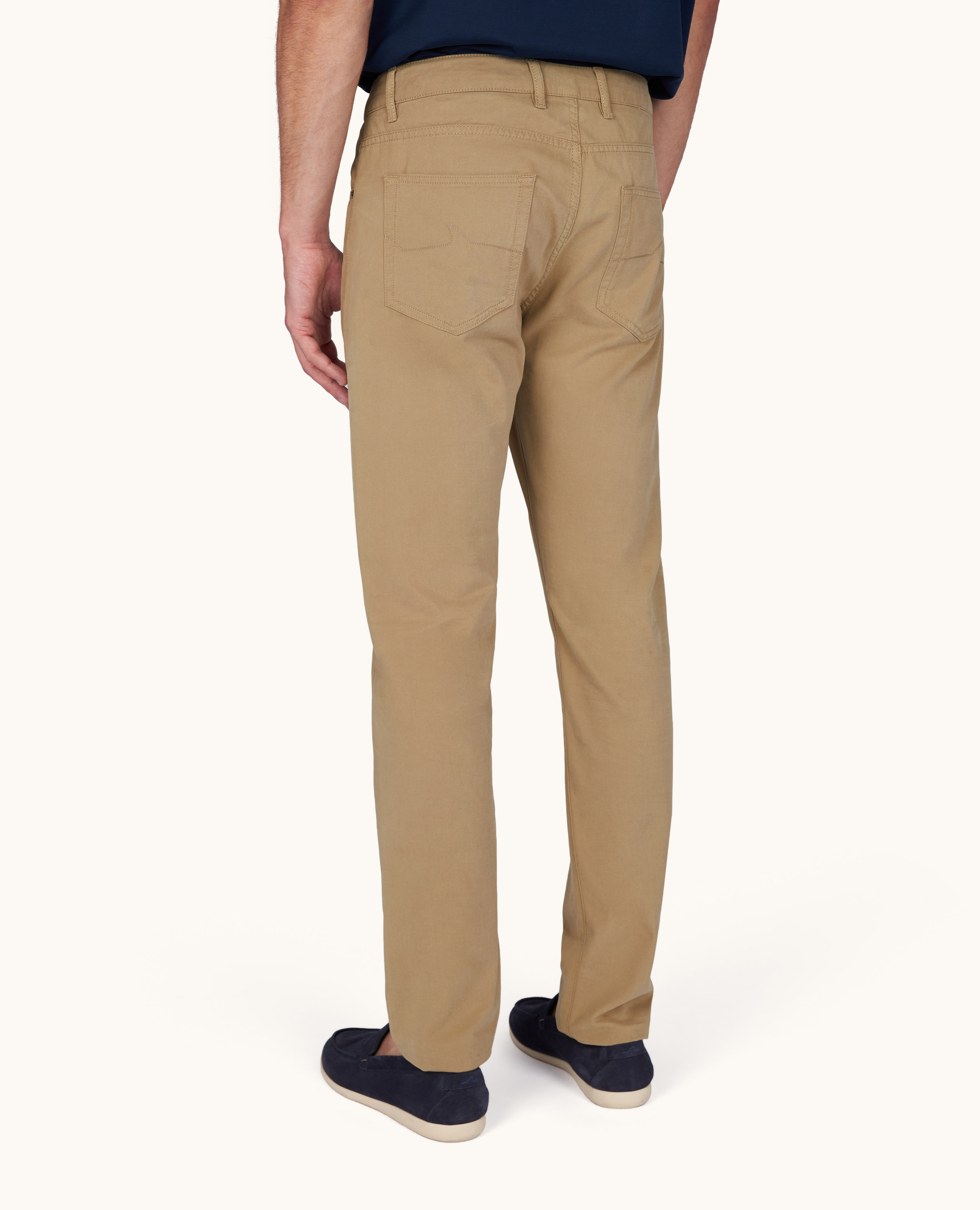 Stretch cotton 5-pocket pants image number 3