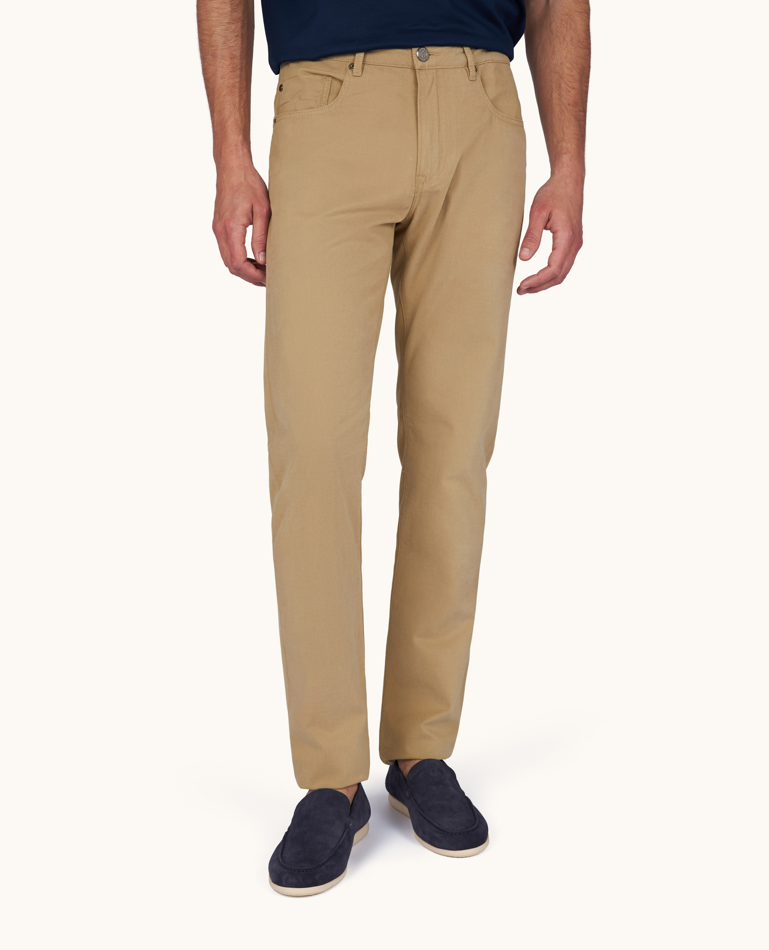 Stretch cotton 5-pocket pants image number 0