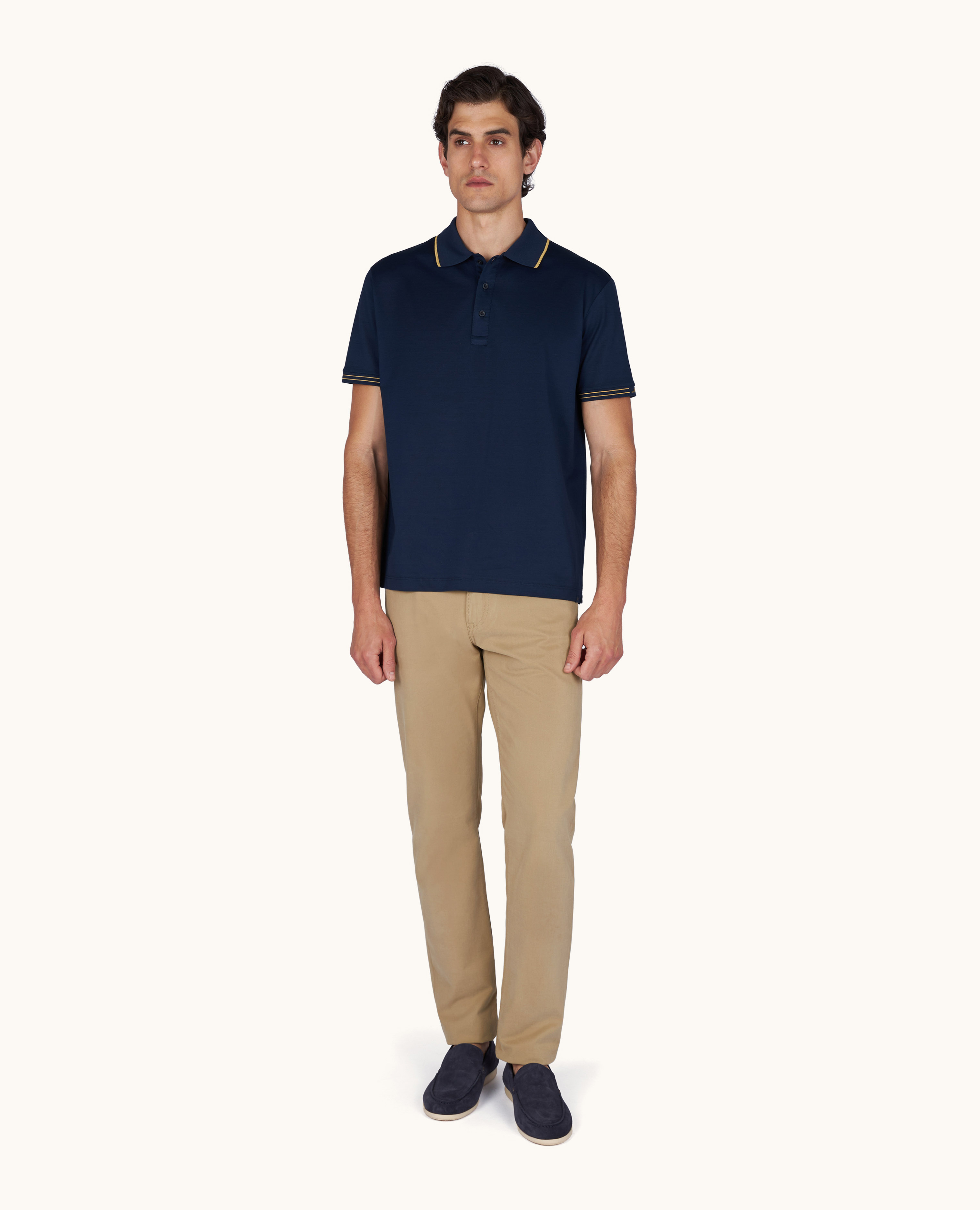 Stretch cotton 5-pocket pants image number 2