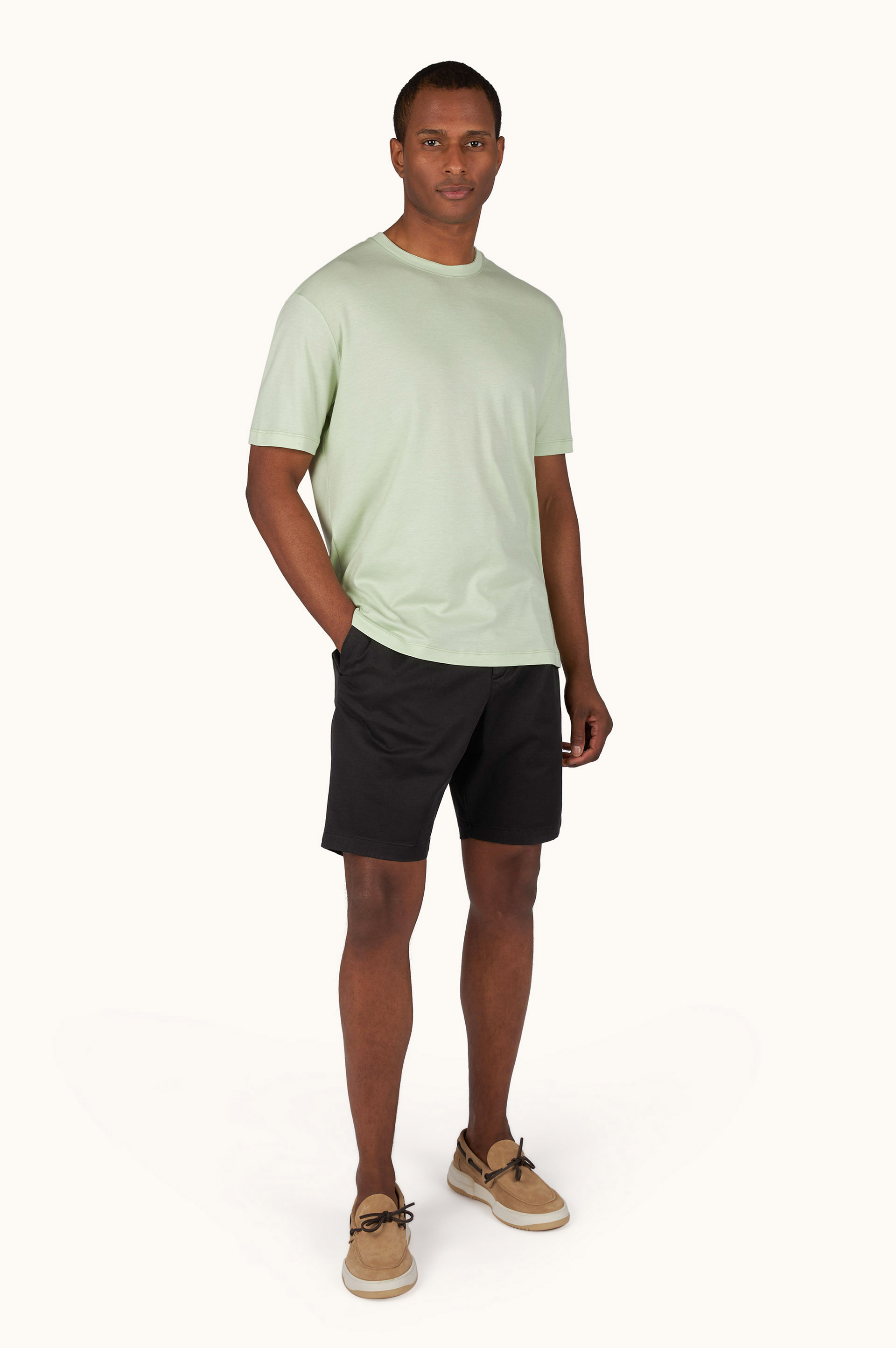 Bermudashorts aus Stretch-Baumwolle mit einer Pince image number 1