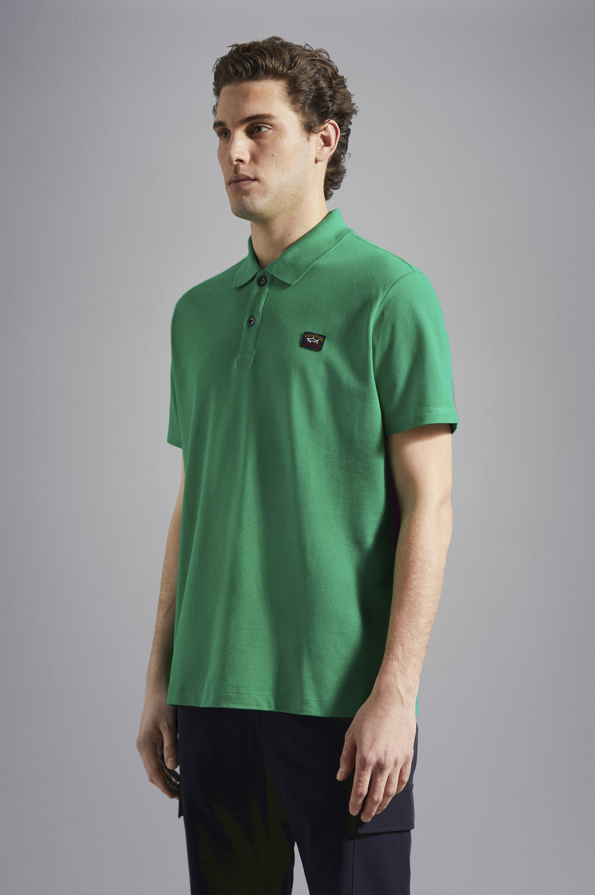 Cotton piqu&eacute; Polo Shirt with iconic badge image number 0