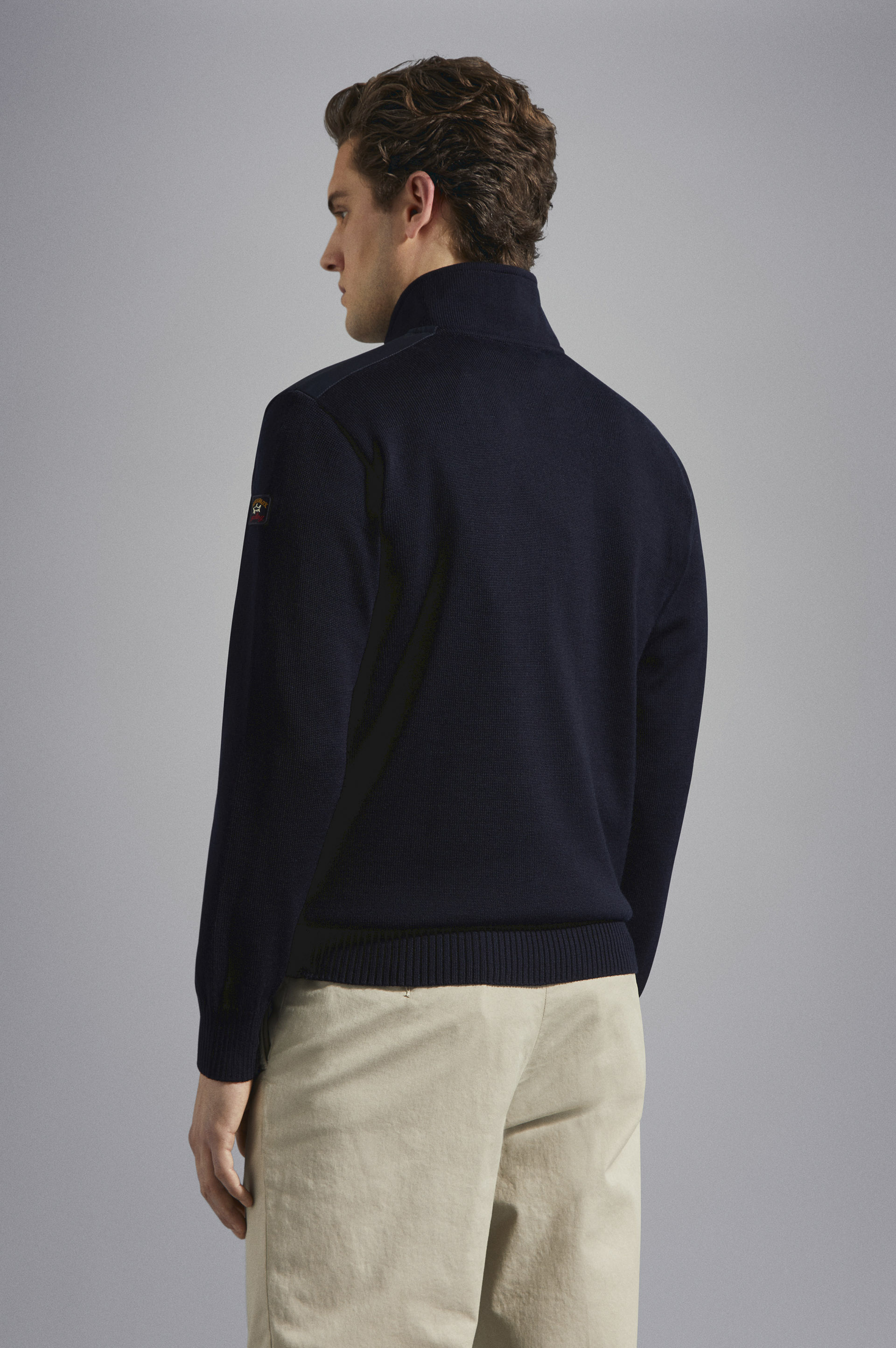 Half-zip wool sweater with iconic badge image number 3 Half-zip wool sweater with iconic badge image number 3