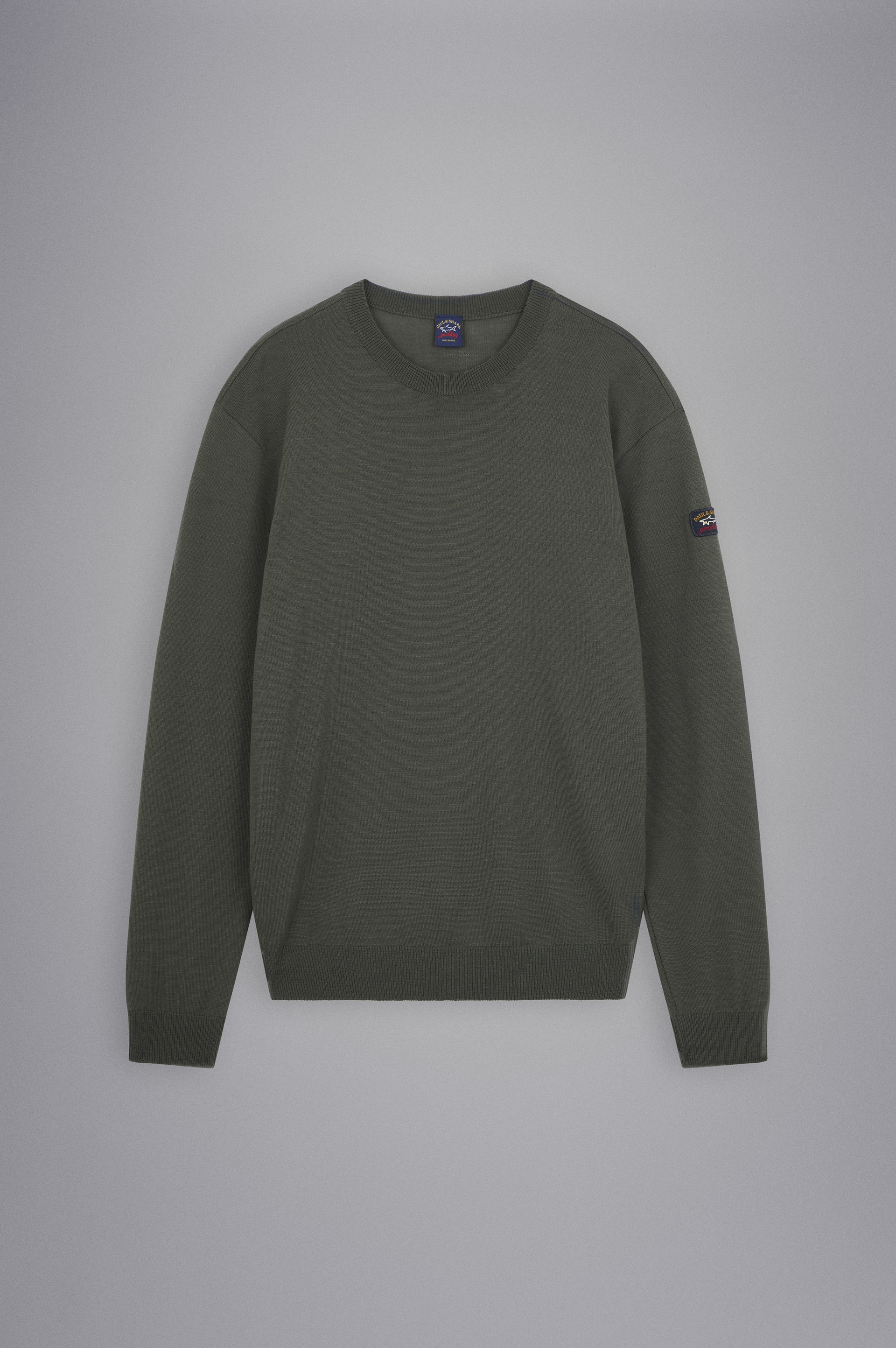 Merino wool crew neck with Iconic badge image number 1 Merino wool crew neck with Iconic badge image number 1