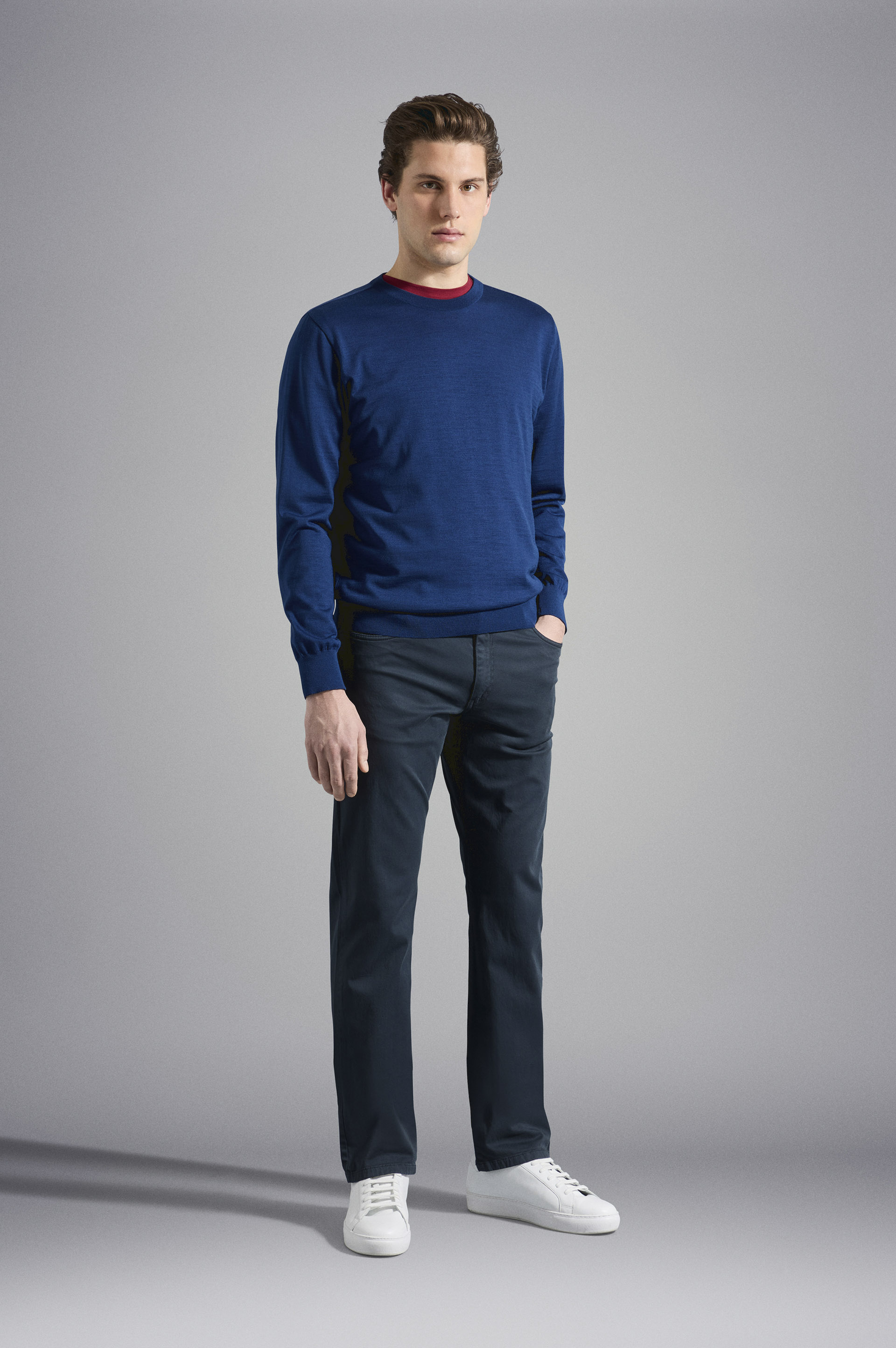 超细美丽诺羊毛圆领毛衣 image number 2