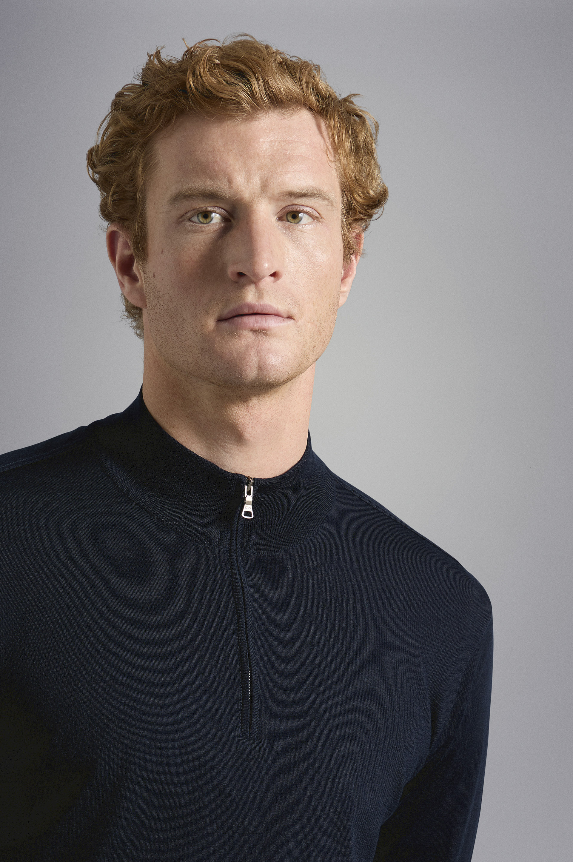 Winter Summer Merino wool extra-fine half zip sweater image number 4
