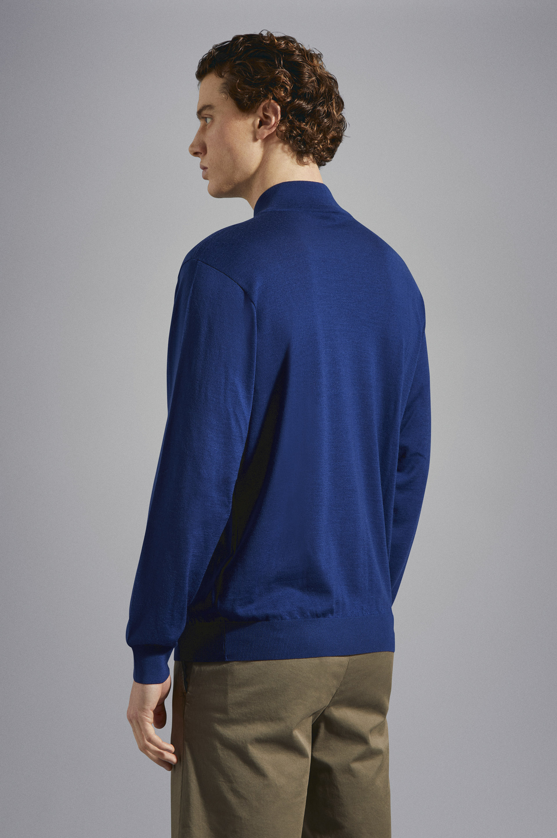 Winter Summer Merino wool extra-fine half zip sweater image number 3