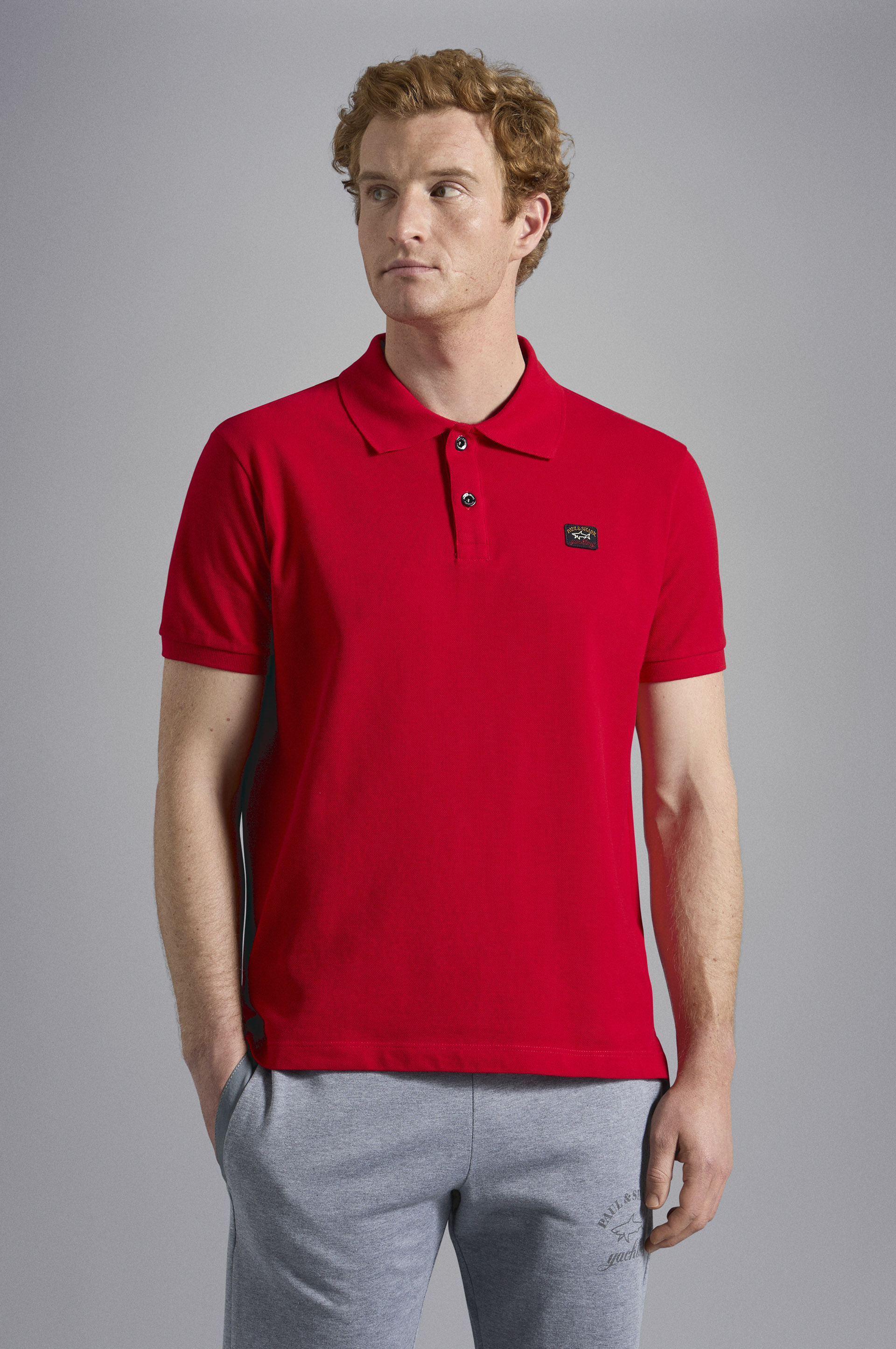 Polo en algodón piqué con Iconic badge image number 0 Polo en algodón piqué con Iconic badge image number 0