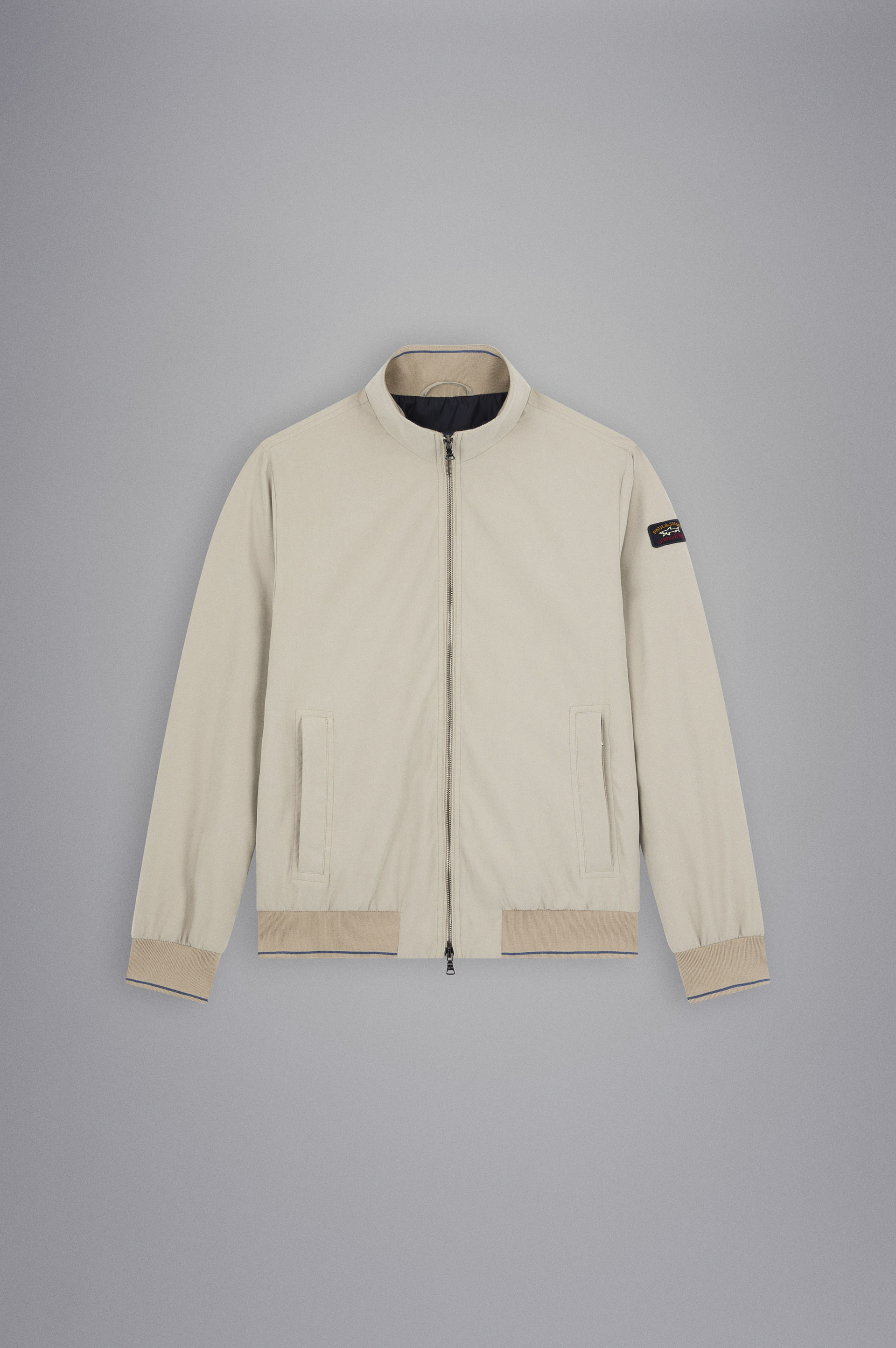 Microfiber Bomber Jacket with Iconic badge